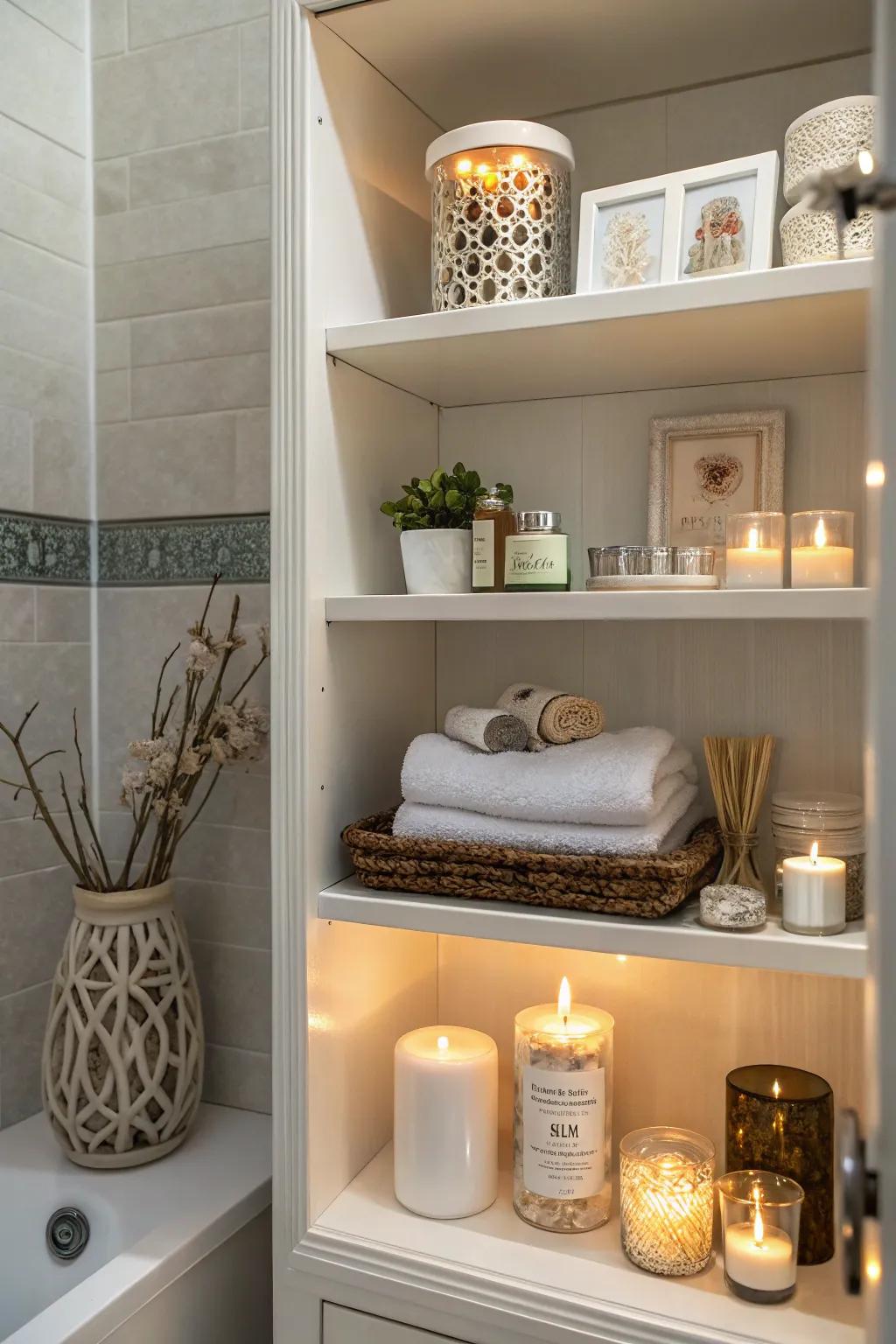 Decorative pieces inject personal flair into accessible storage.