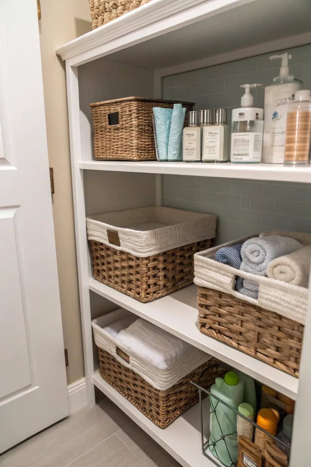 With under-shelf baskets, use every available area.