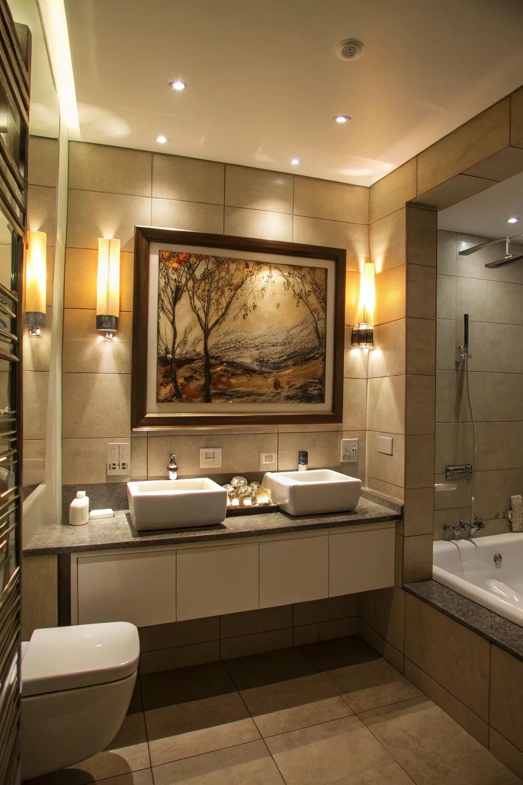 Accent lighting gives focus and makes the room look more dramatic.