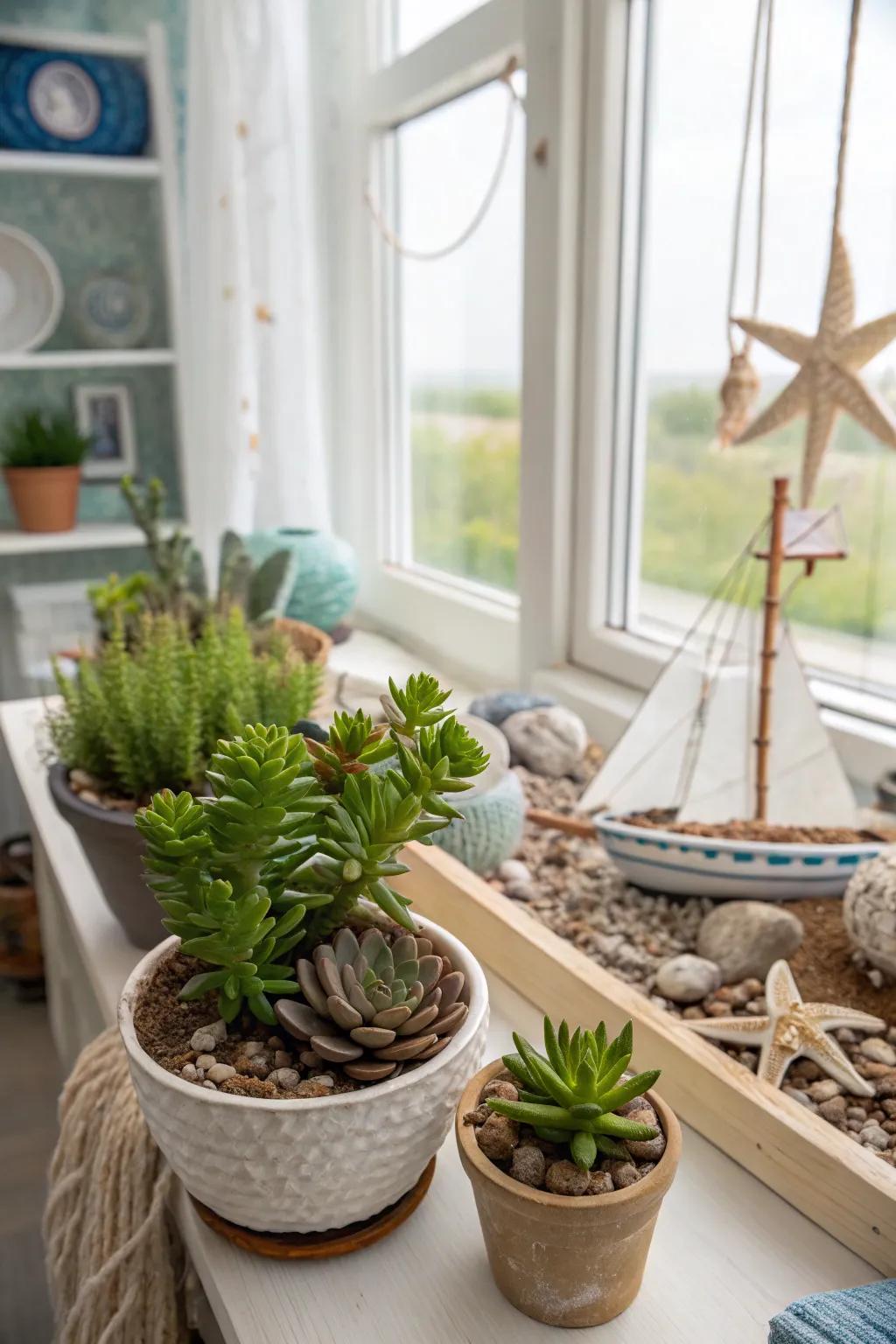 Beachy flora infuse vitality and tint into your area.