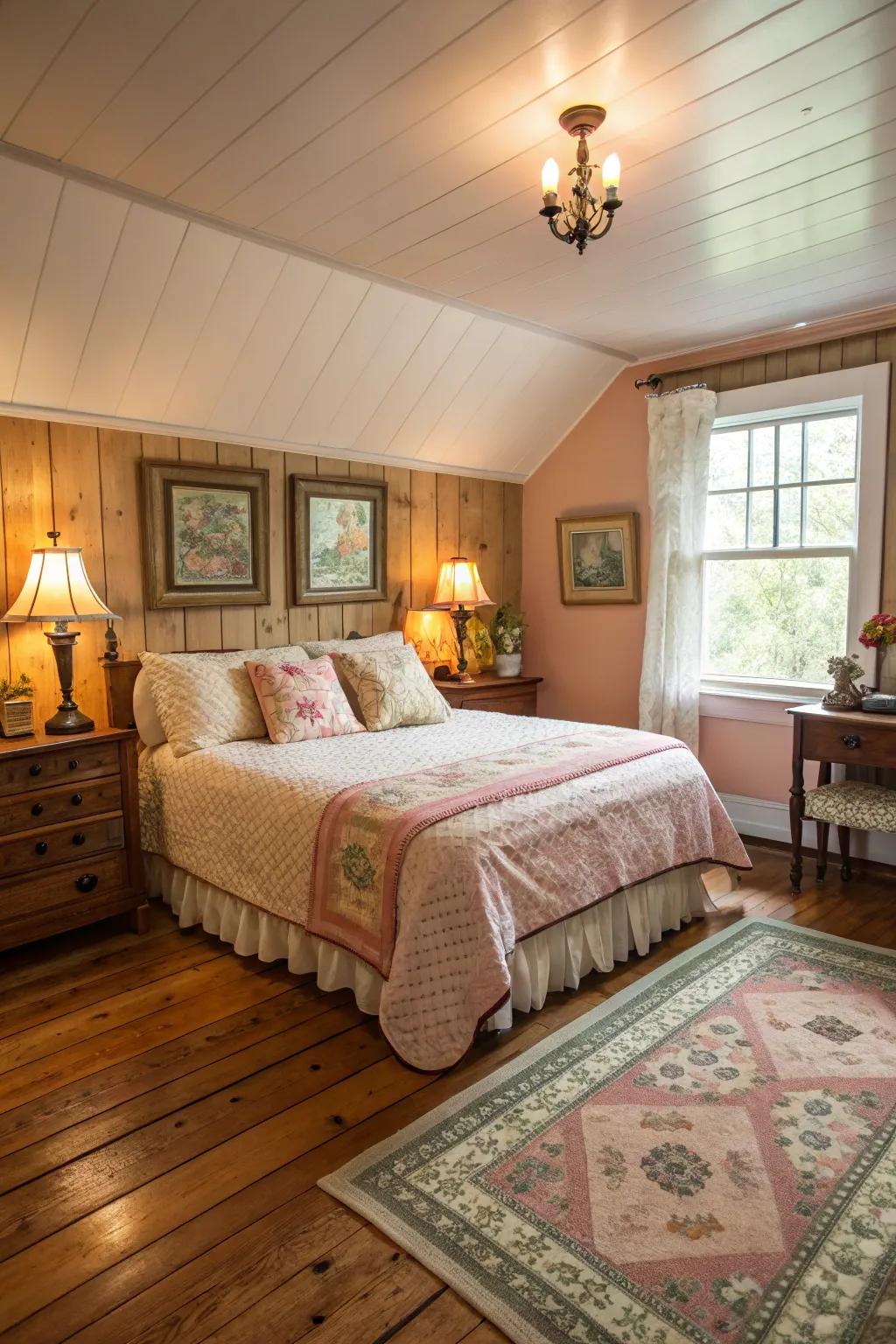Repurposed timber floors add history and character to your bedroom.