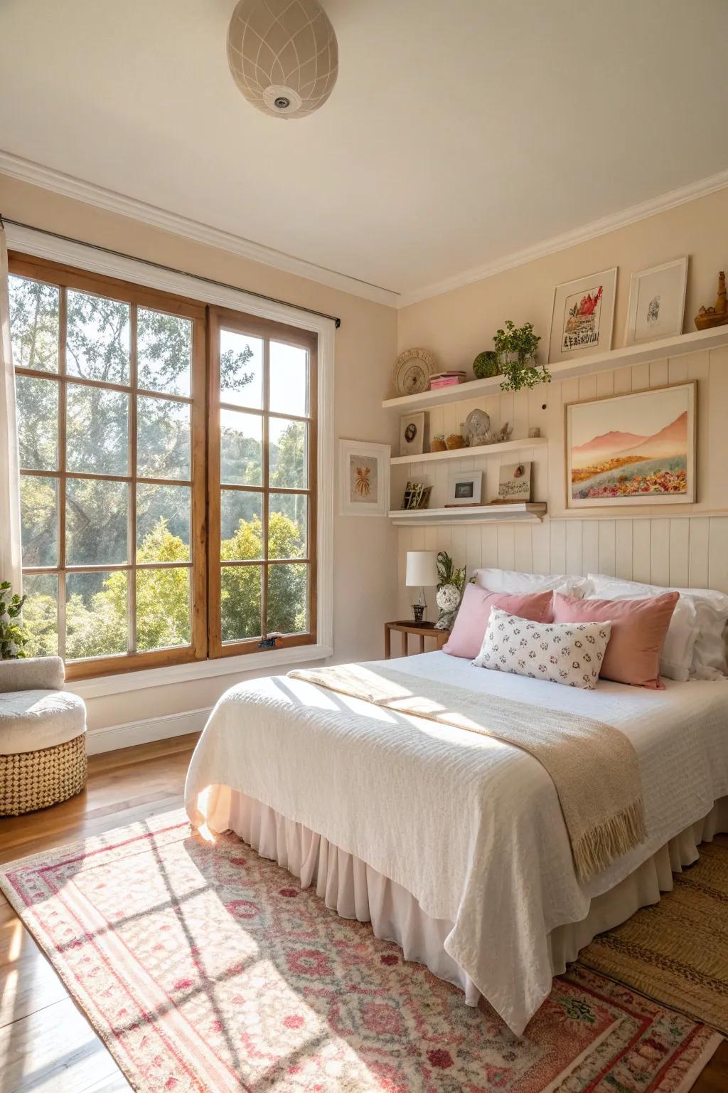 Sunshine introduces warmth and openness to a bedroom.