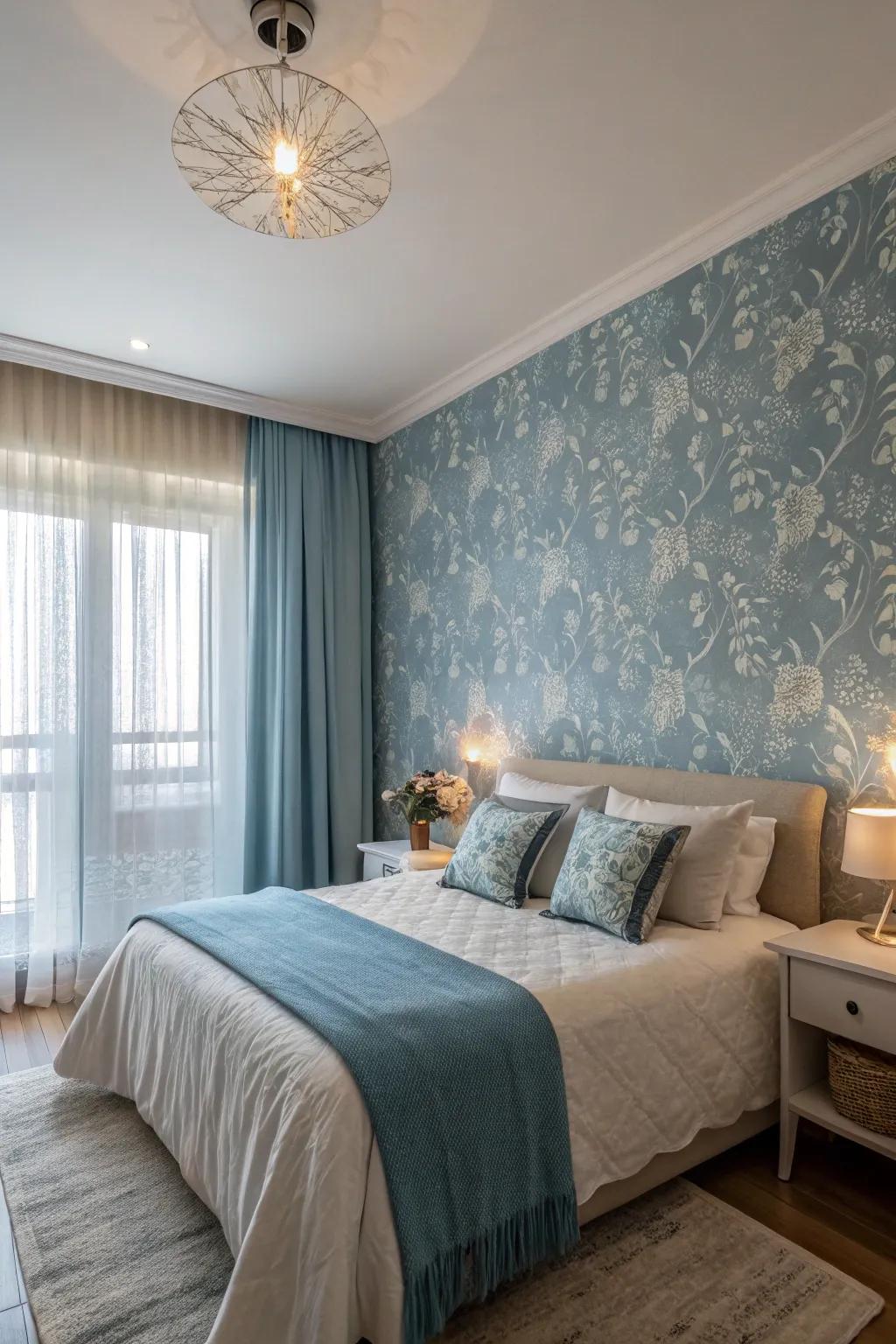 Azure tones encourage serenity and calm.