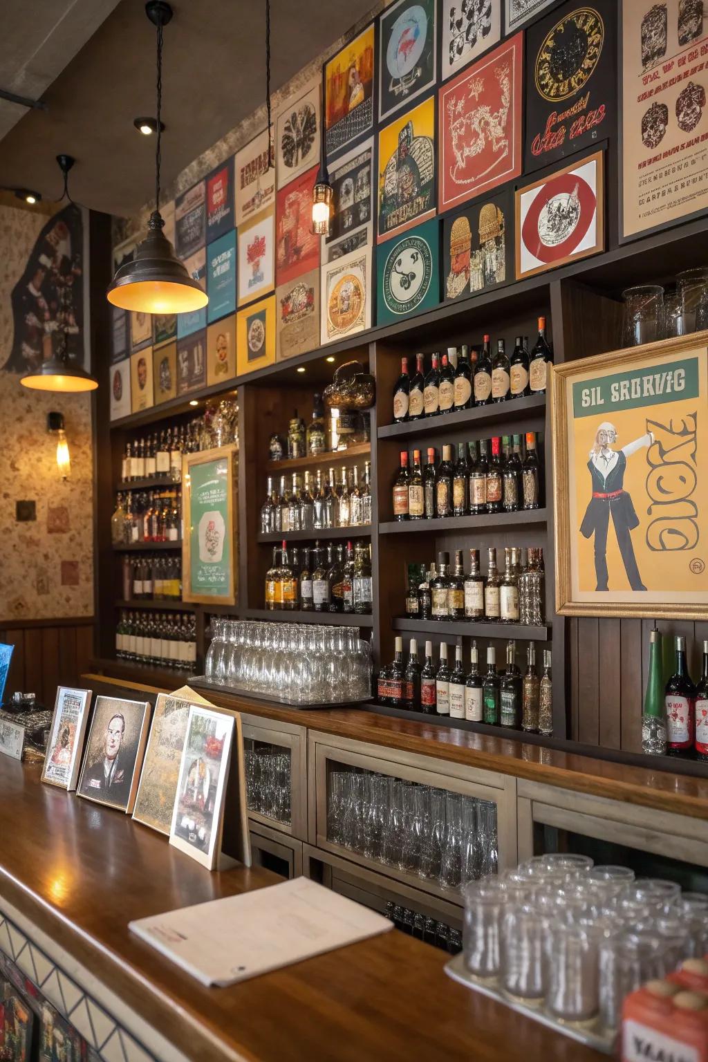 Hand-crafted drink emblems celebrate diverse drink styles.