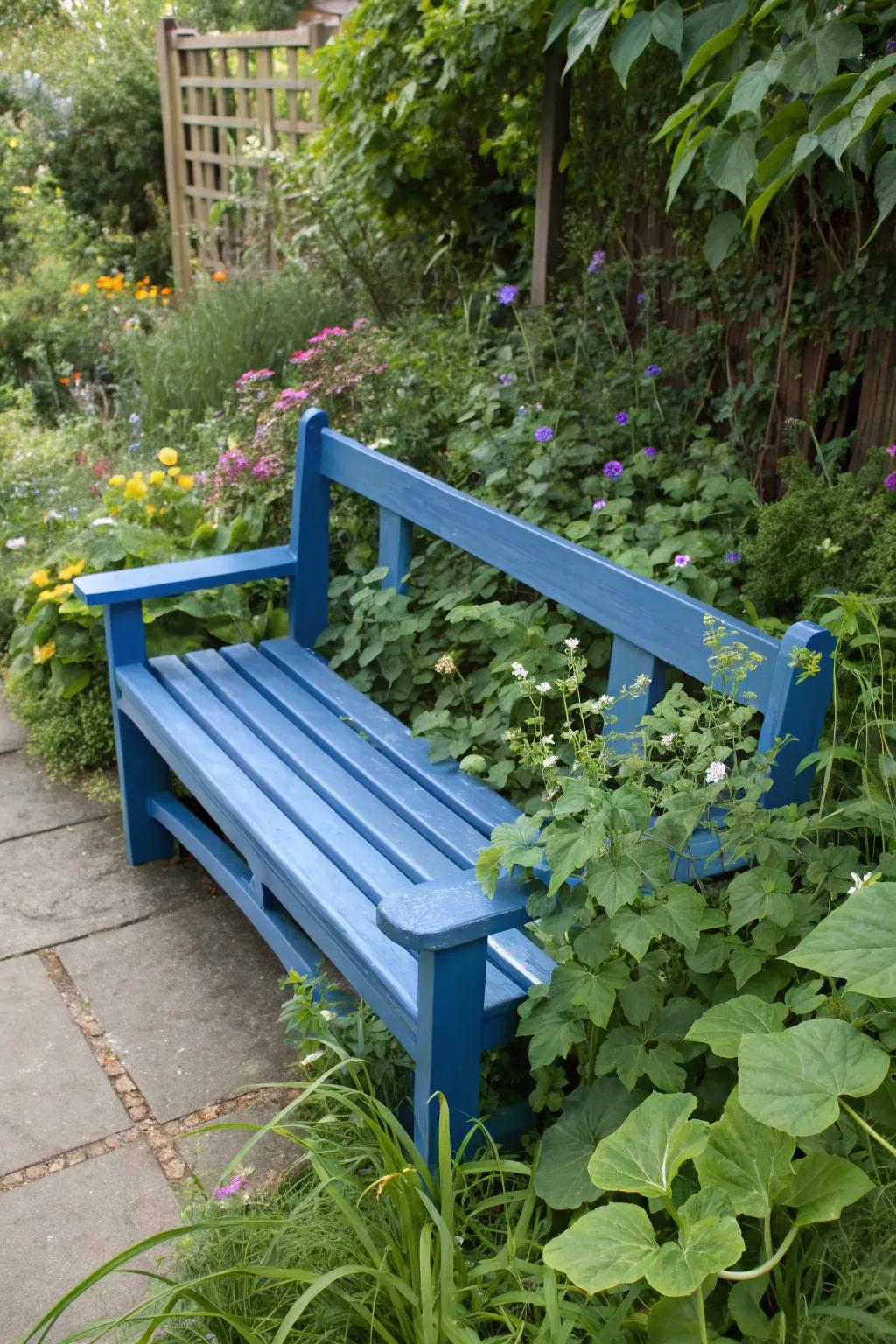 Recycled plastic benches offer eco-friendliness alongside resilience.
