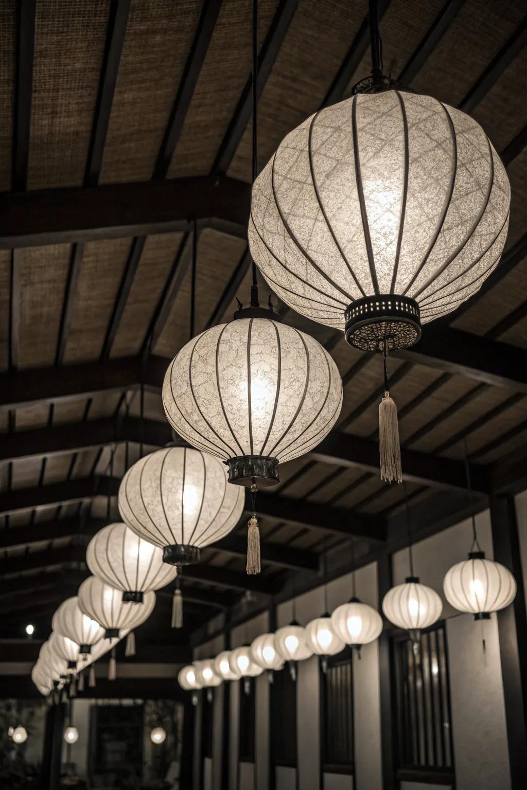 Establish a dreamlike ambiance utilizing stylish lantern illumination.