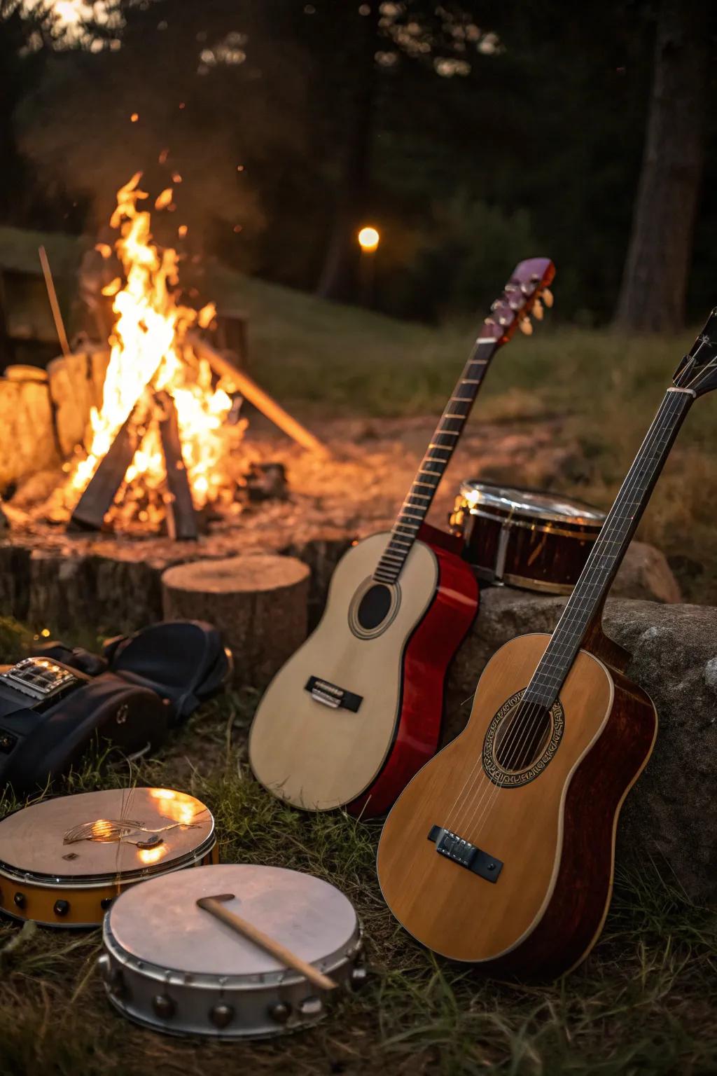 Playable instruments ready for an unscripted jam session.