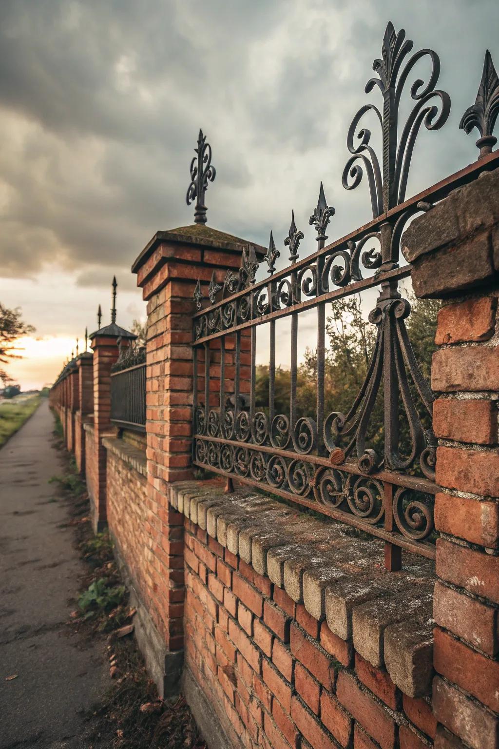Ornate ironwork enriches the surround's sophistication.
