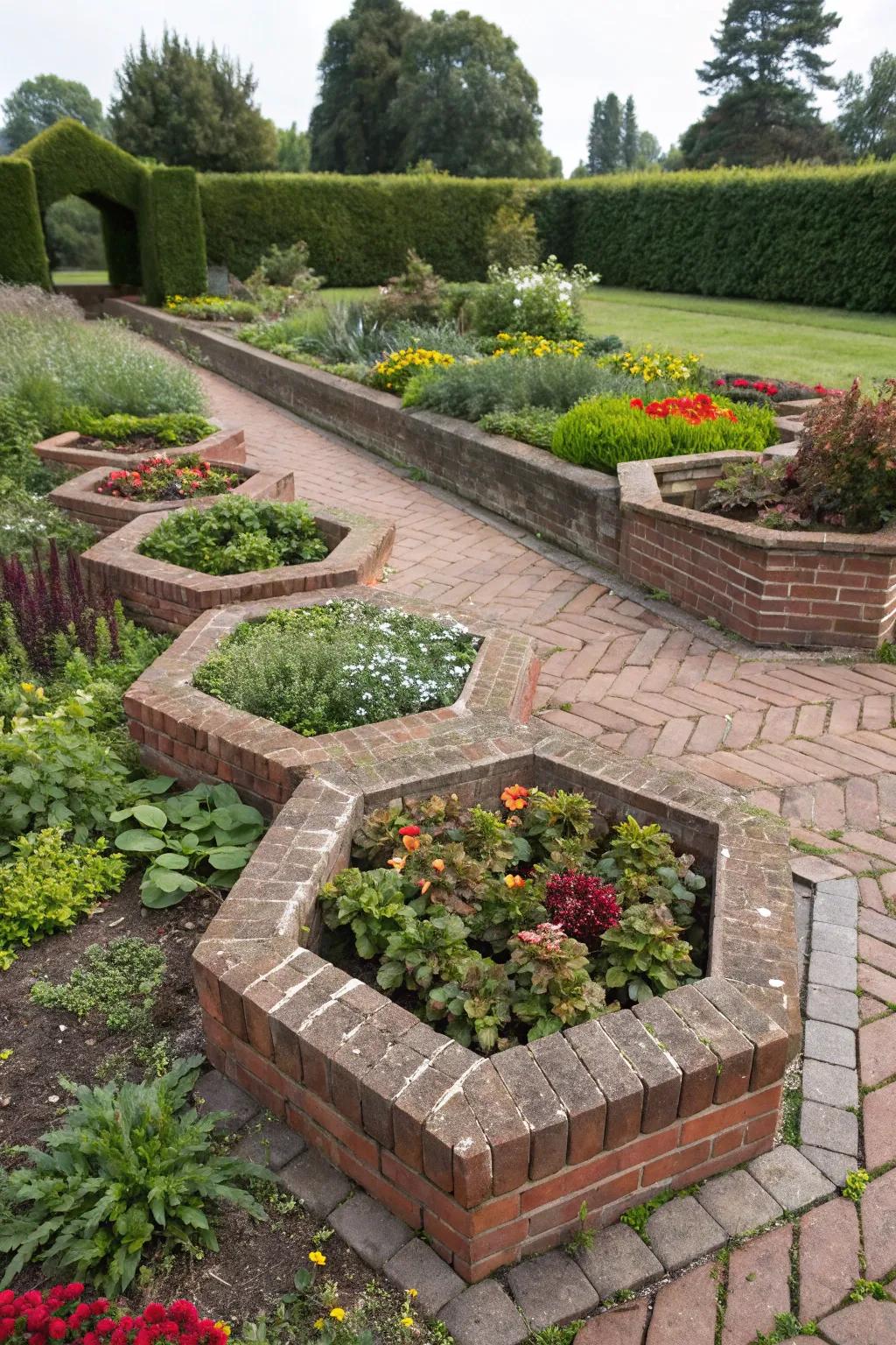 Geometric designs offer a modern twist to traditional gardens.