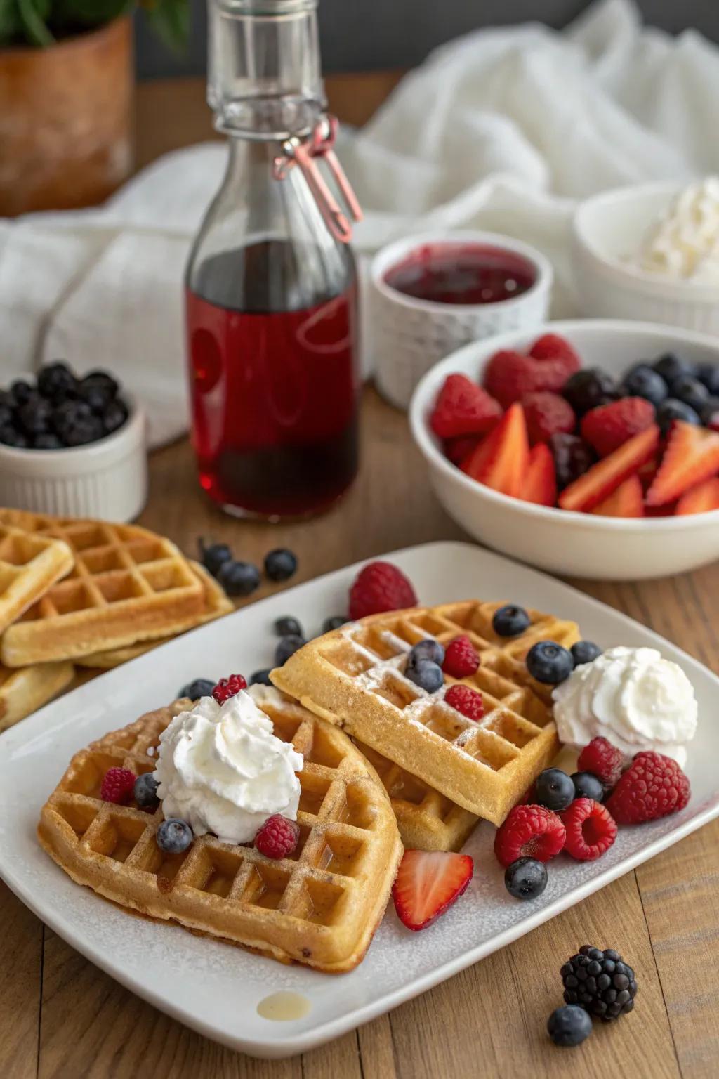 A participatory DIY waffle station for custom sweet treats.