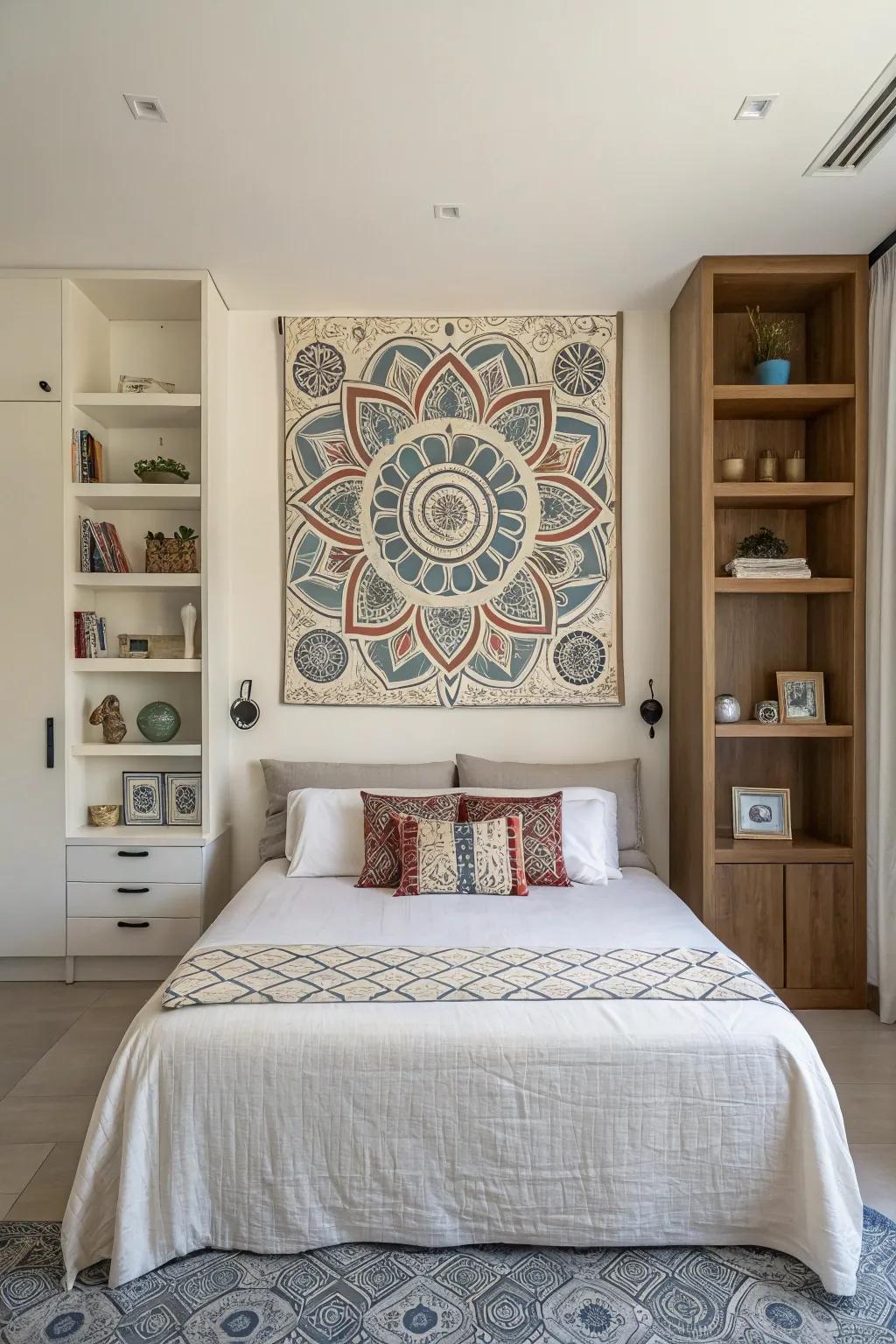 Achieve harmony through symmetrical artwork.