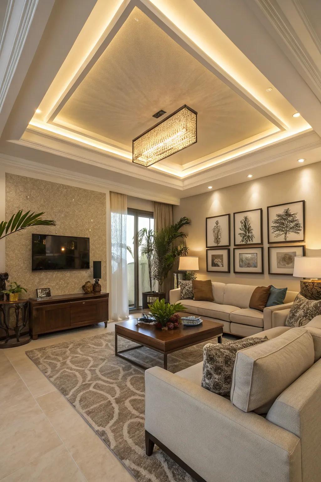 Harmonize your space with integrated ceiling designs.