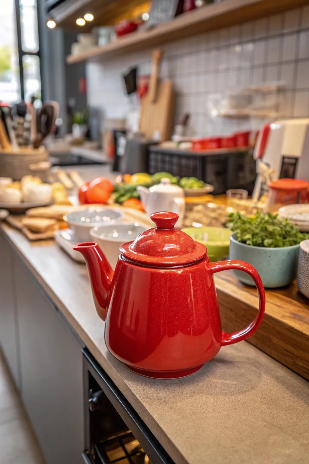 Bold tones ensure this teapot is a highlight in any kitchen.
