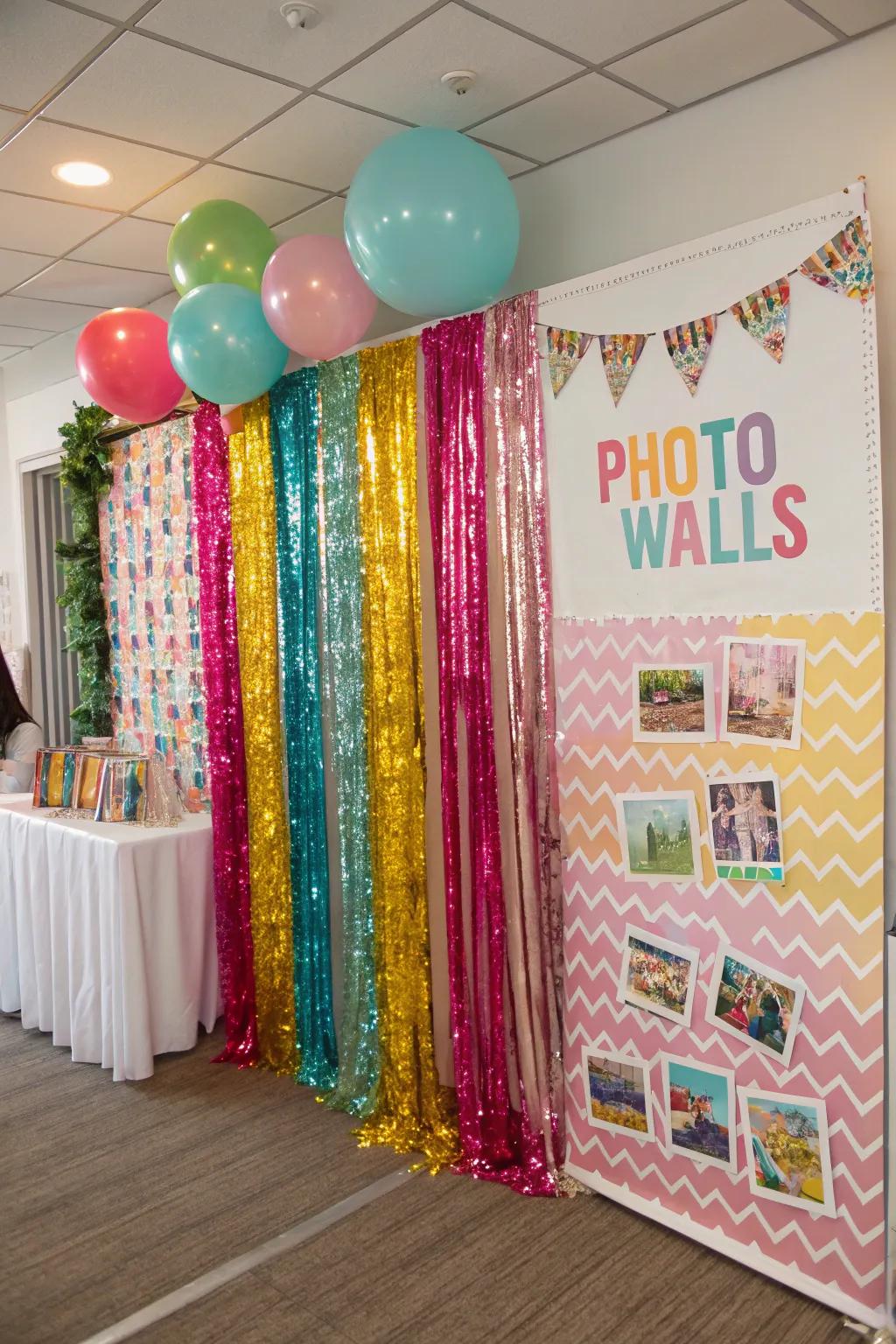 A cheerful snapshot corner offers a delightful method for guests to record memories.