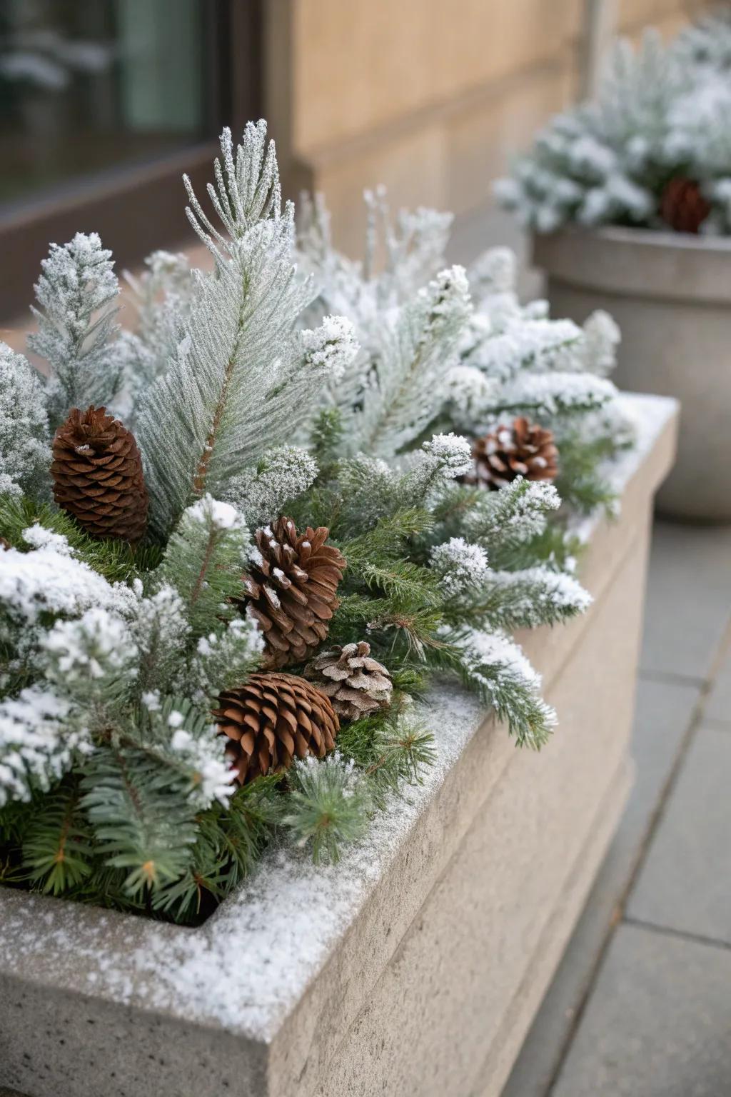 Icy branches bring a nuance of winter enchantment indoors.