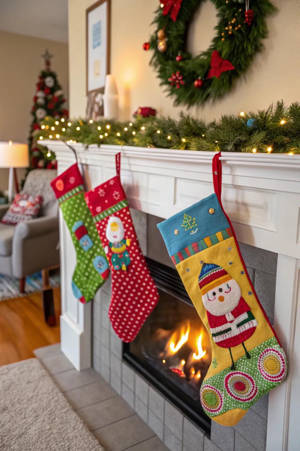 Felt stockings are vibrant, jovial, and excellent for artistry.