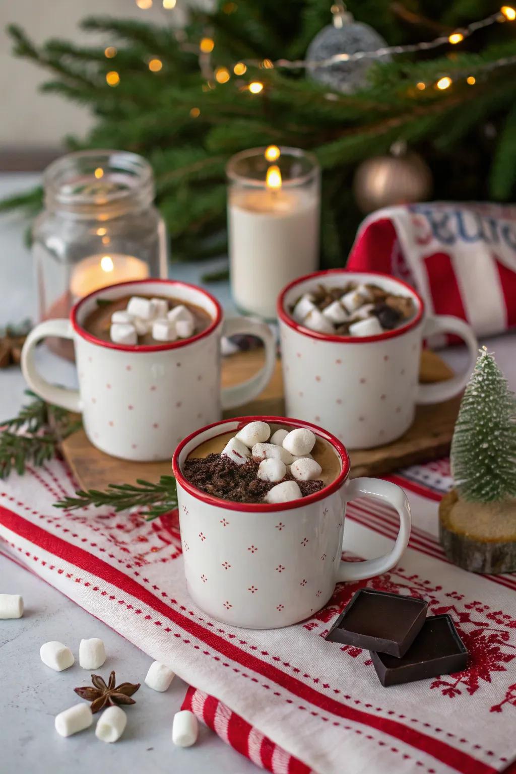 Heated cocoa bundles extend warmth and solace during the holidays.