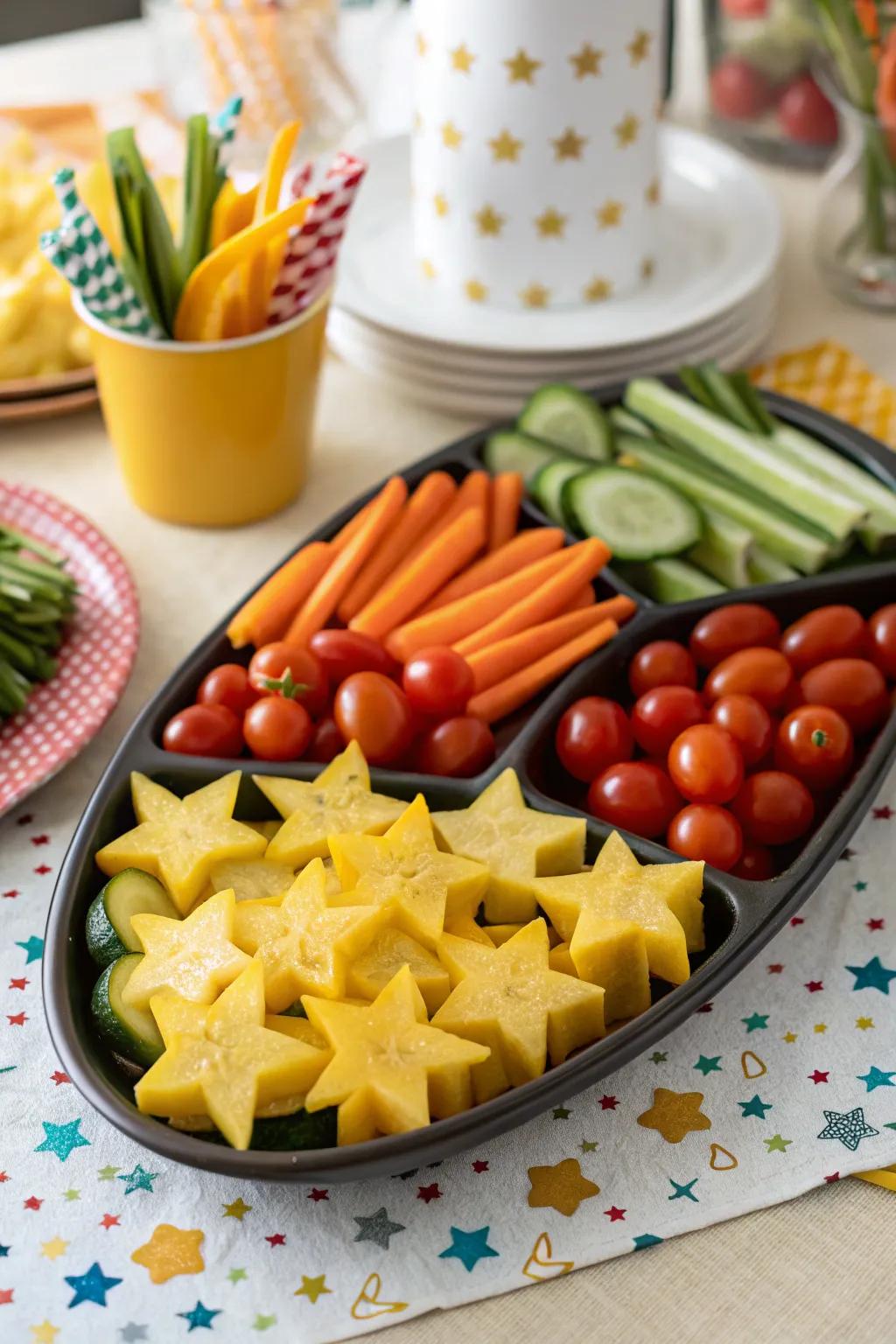 Veggie stars that infuse a magical element into your holiday platter.