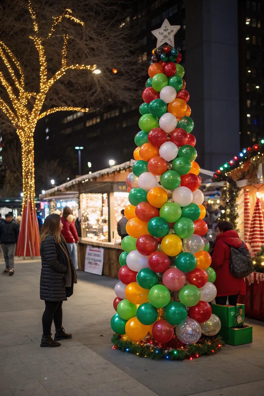 A inflated sphere arboreal structure contributes a spirited and contemporary twist.