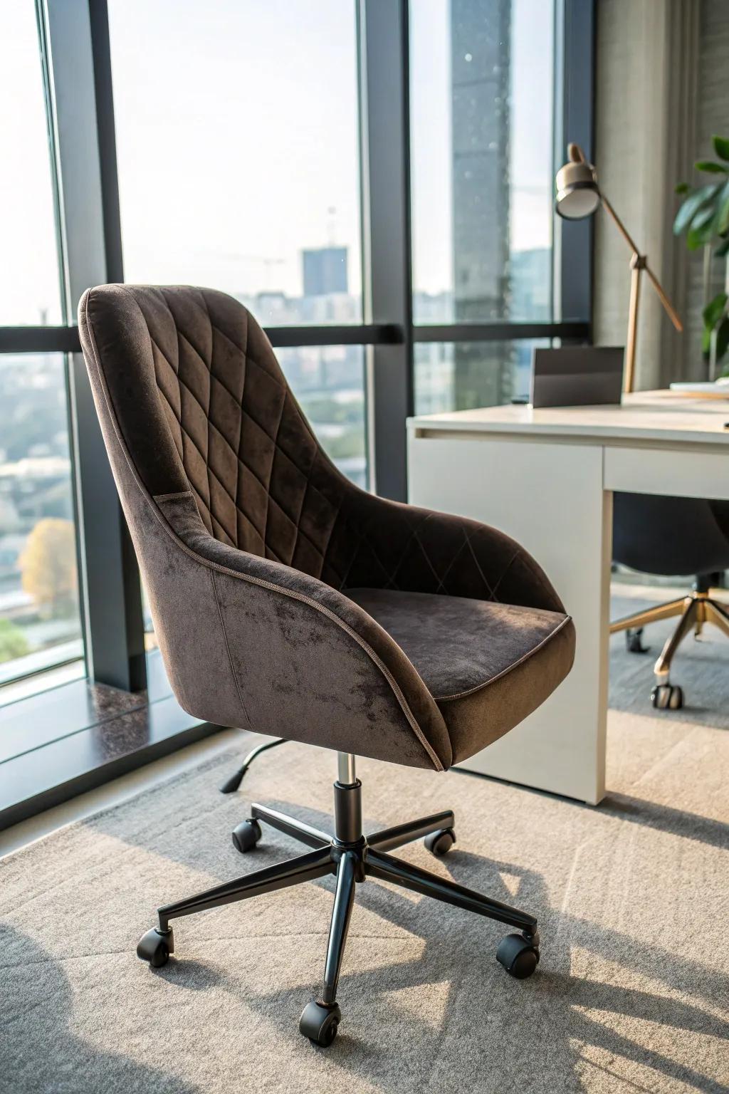 A comfortable chair is key for maintaining both style and productivity.