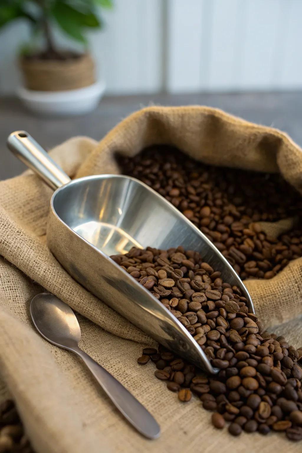 Harmonize practicality and elegance with a beautiful coffee measure.