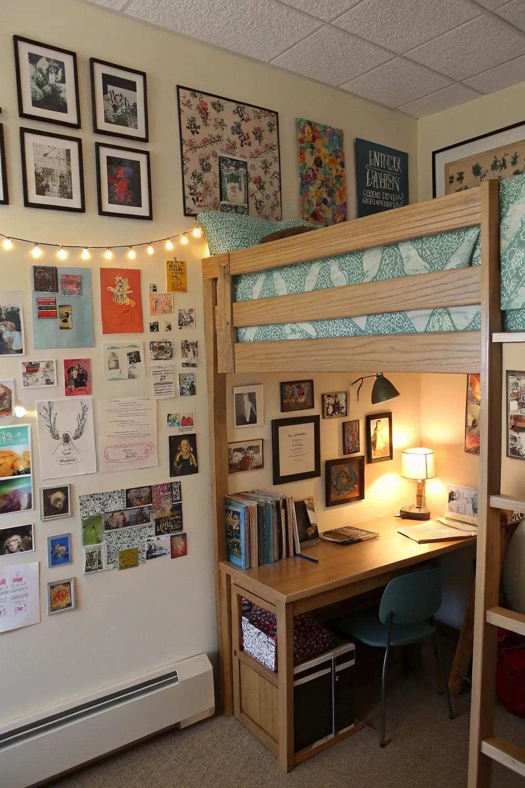 Personalize your dorm space with a wall filled with memories.