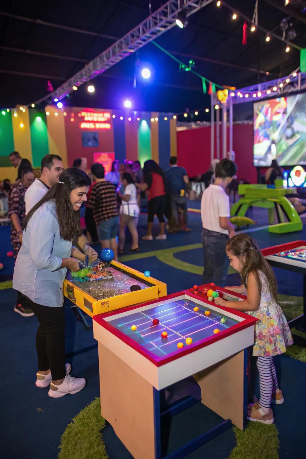 Engaging game stations for endless party fun.