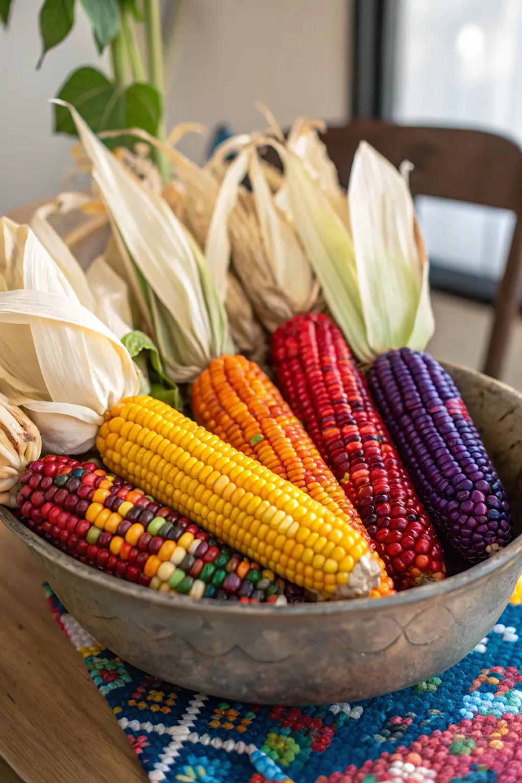 Radiant pigmented field maize layers for a vibrant autumnal display.