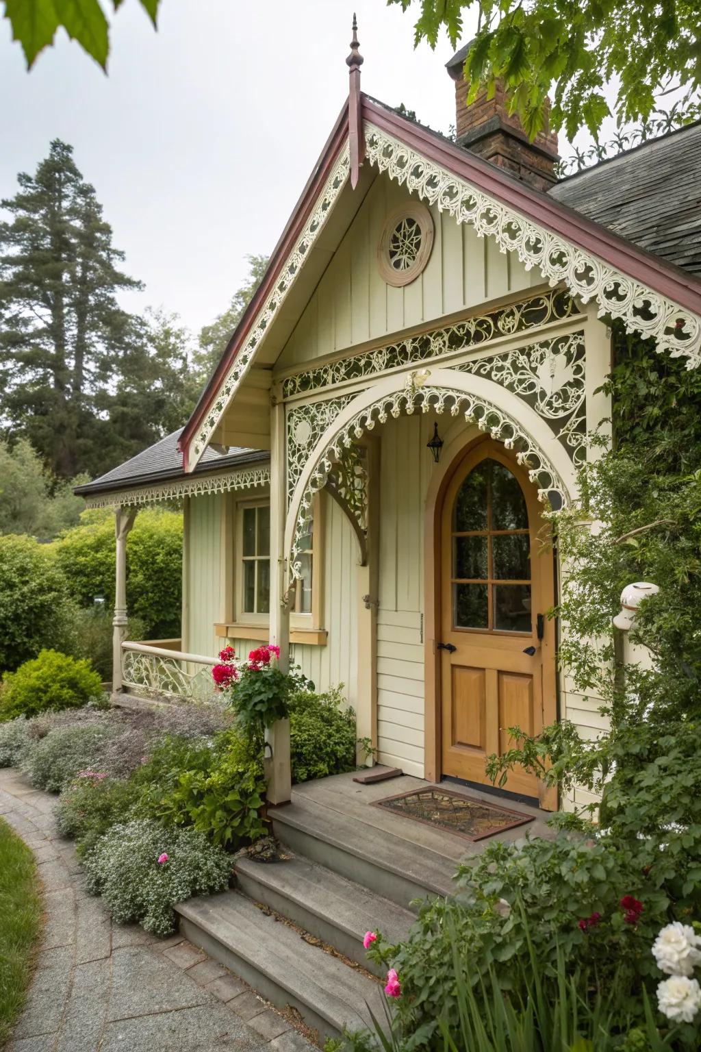 Distinctive architectural touches inject individuality into a cottage facade.