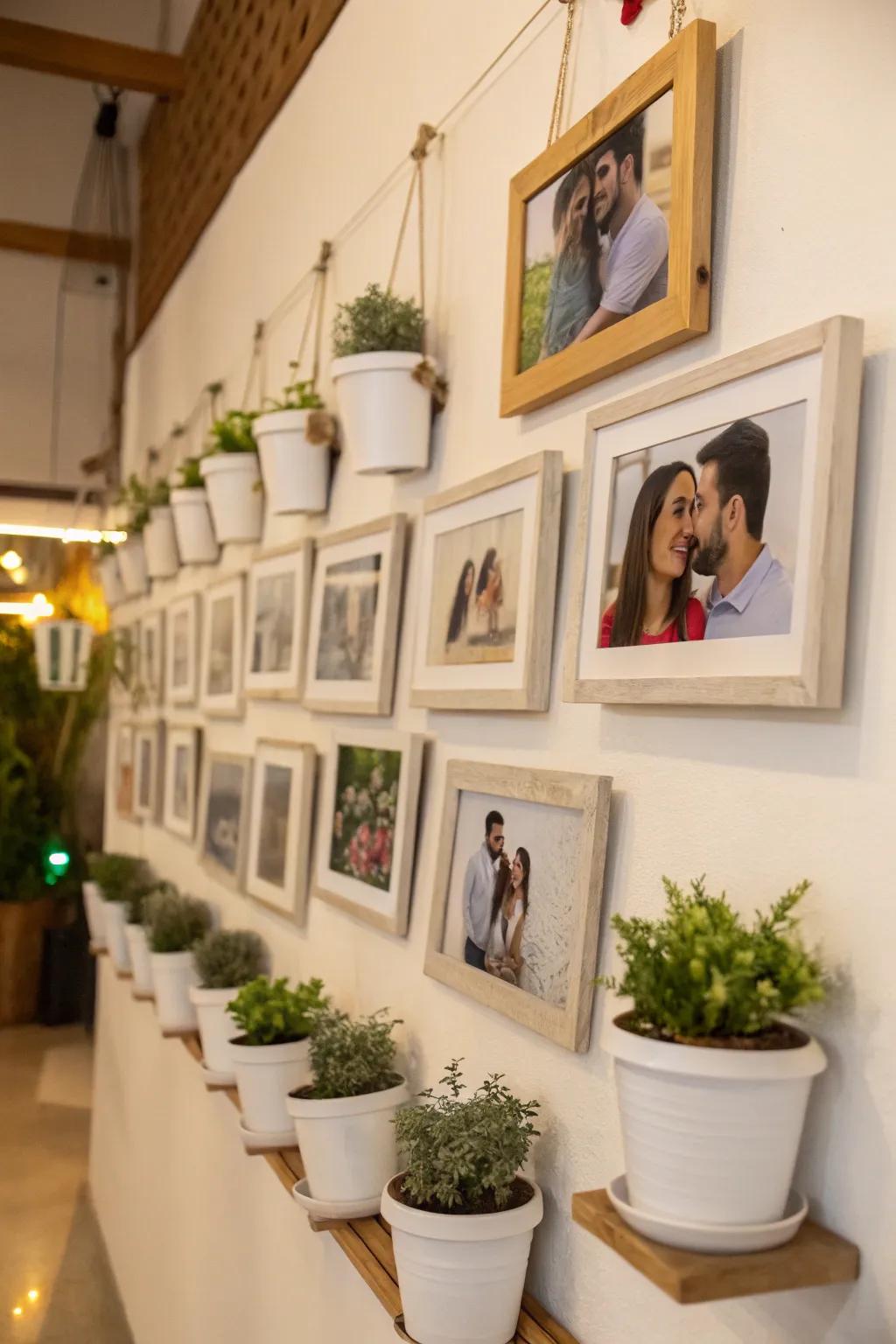 Accents inspired by nature breathe vitality into any photo wall.