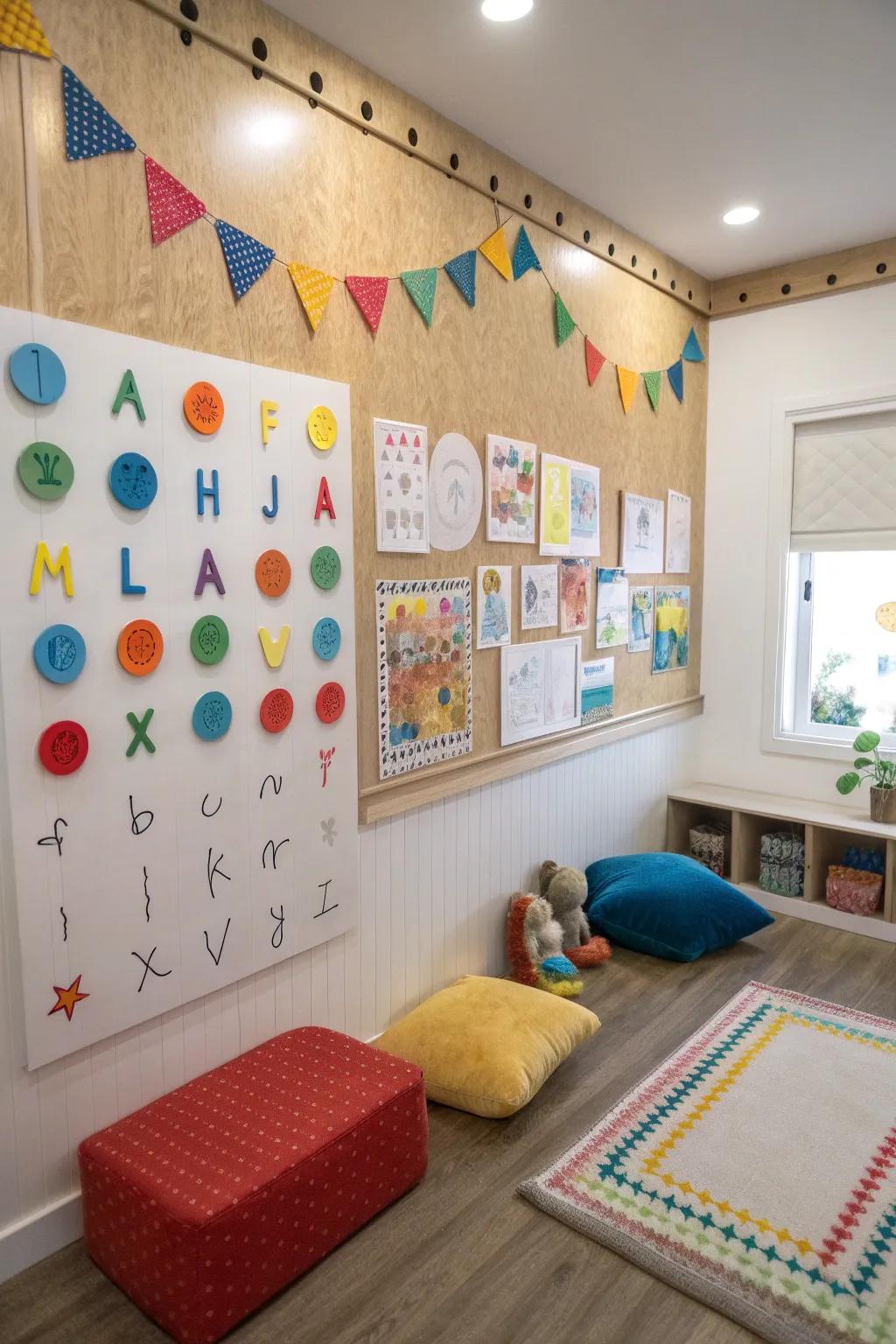 Engaging wall decorations spark learning and creativity.