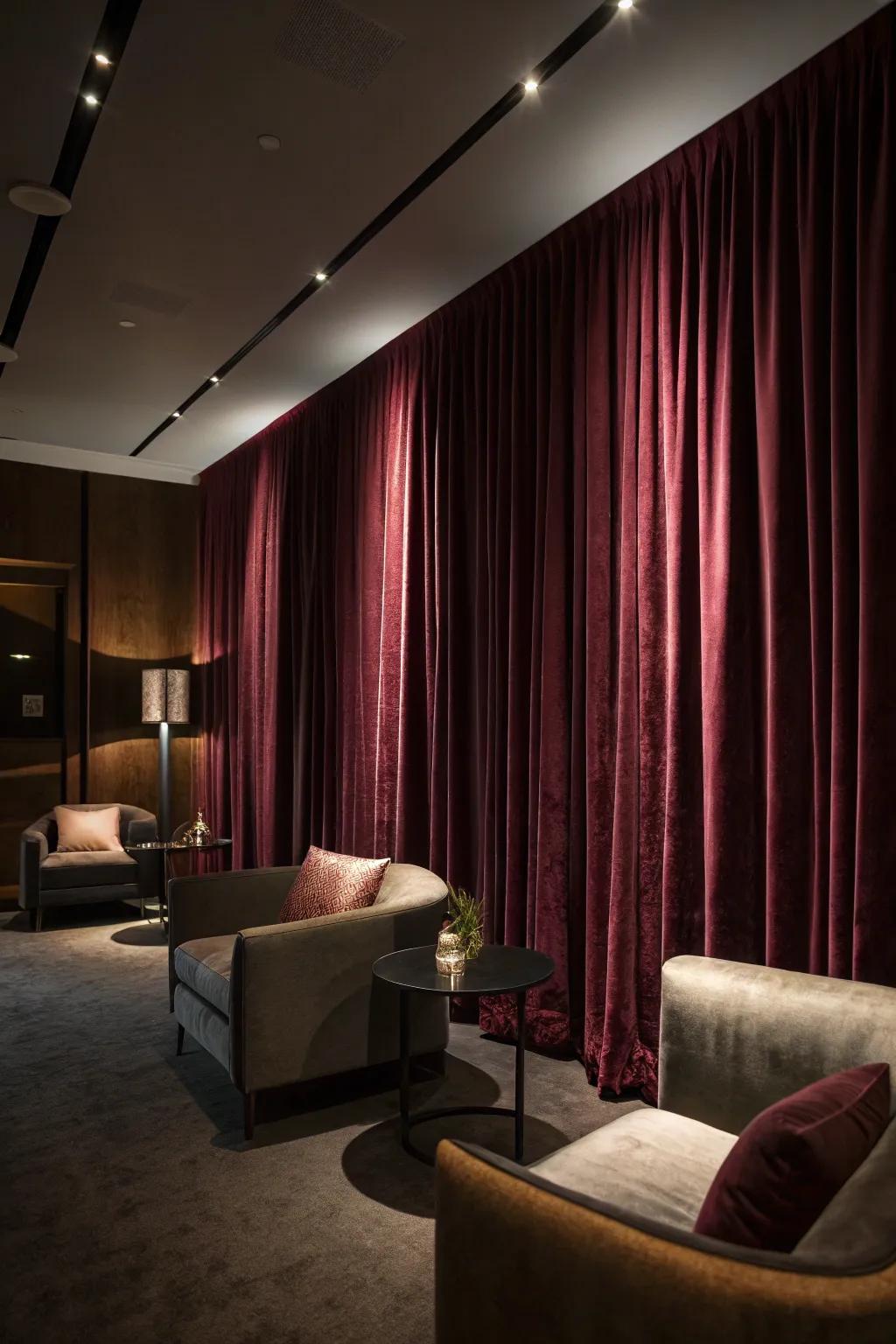 Dark drapes can add depth and drama to any room.
