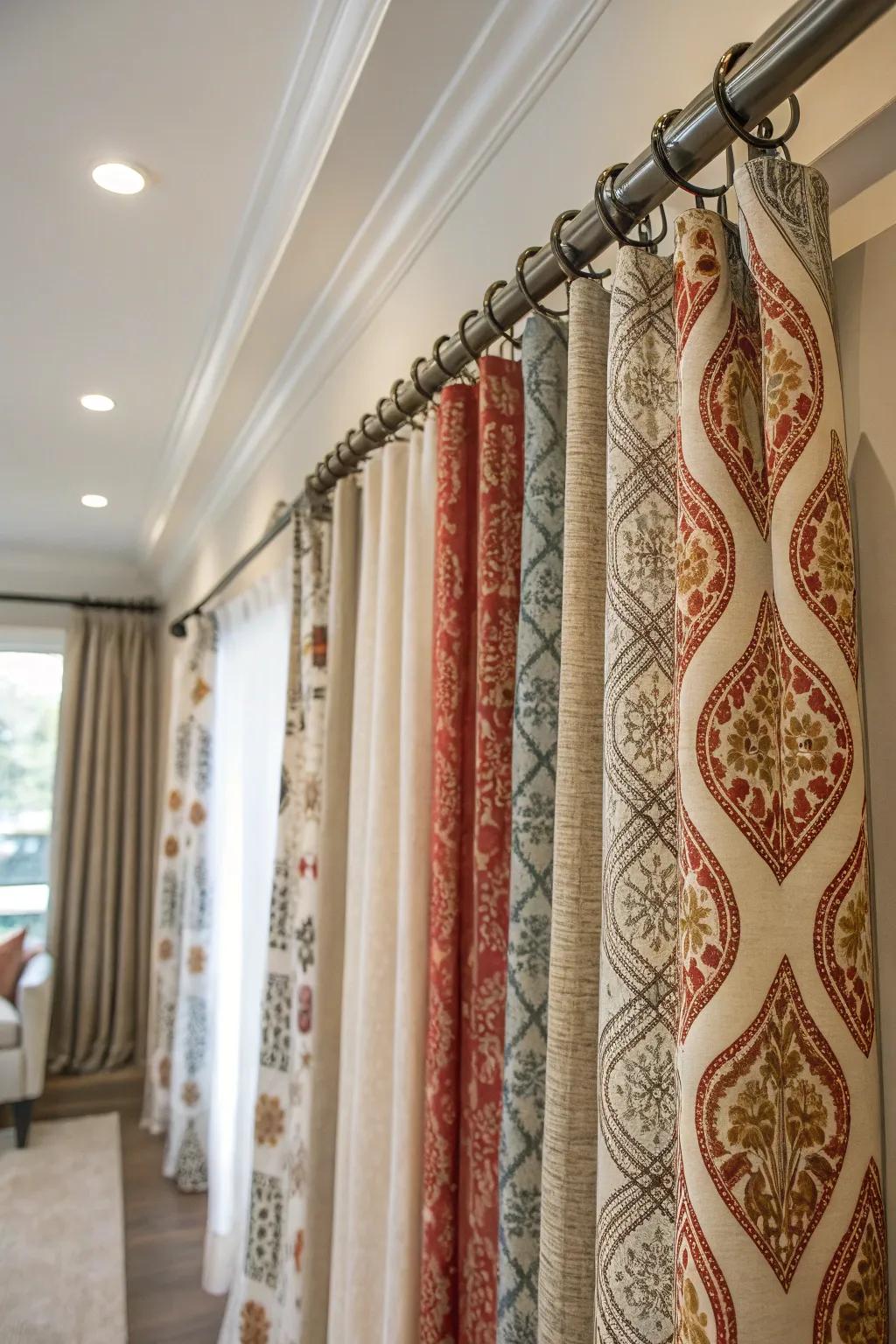 A fusion of contemporary and heritage elements in drapery design.