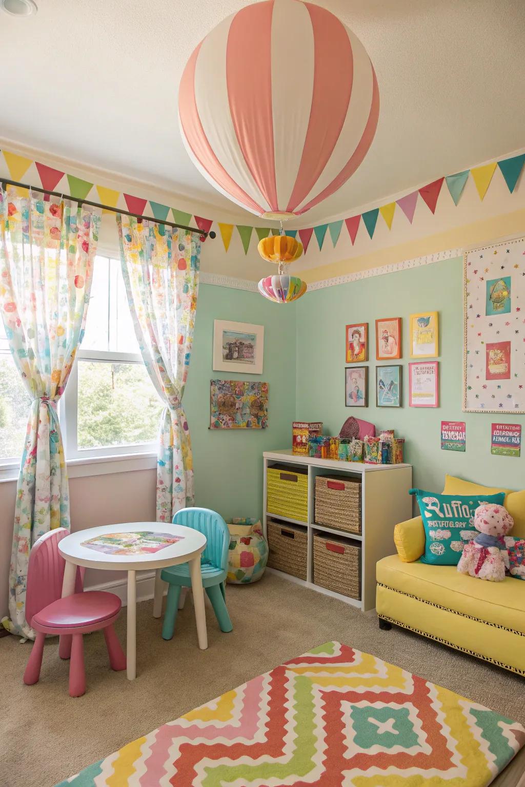 Add whimsy and fun to a child's room with air-filled window toppers.