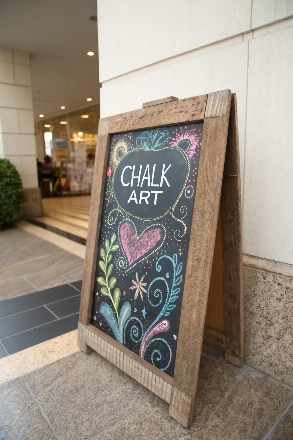 An immersive chalkboard artistic showcase fostering creativity.