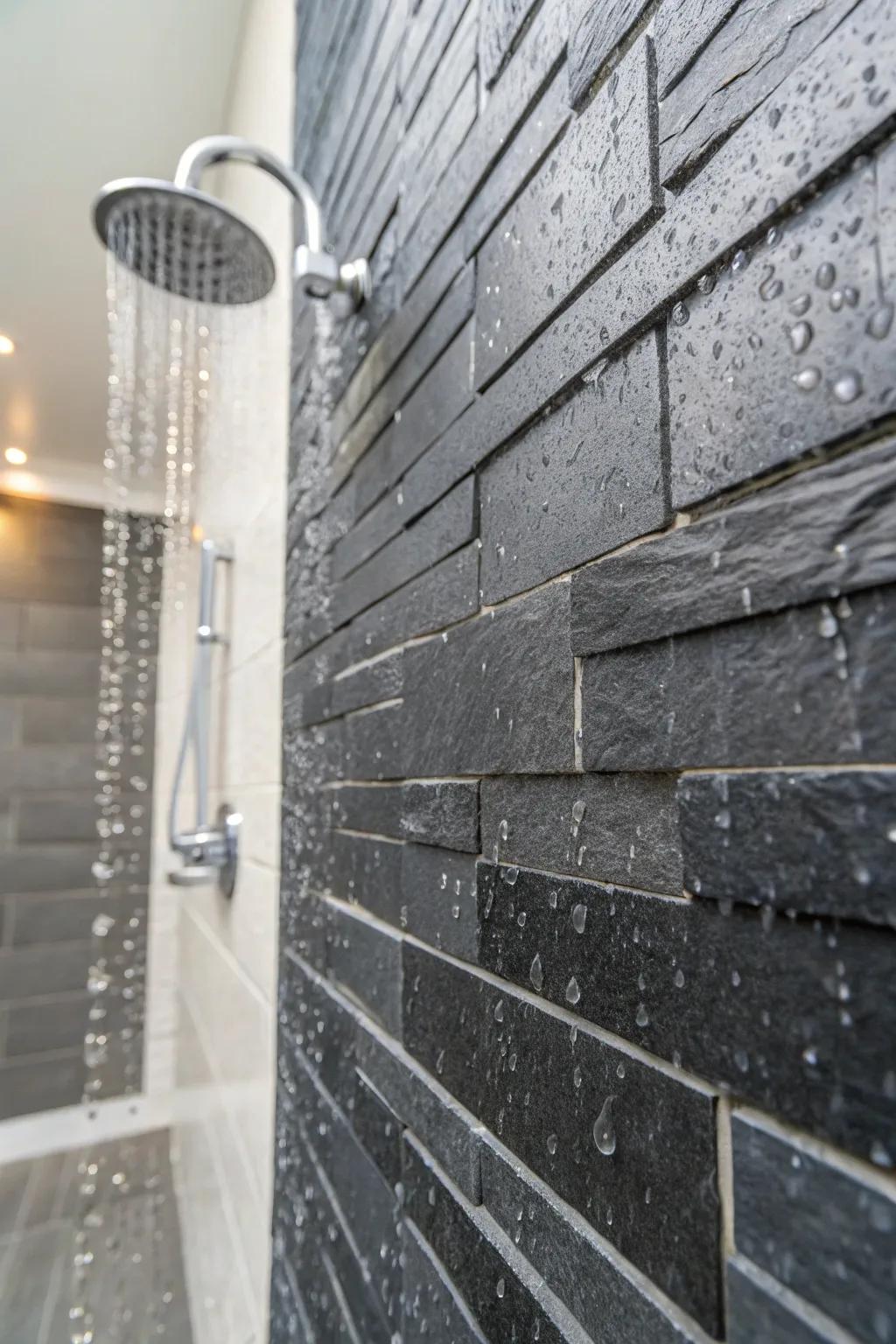 Vertical placement of tiles creates an impression of added height.