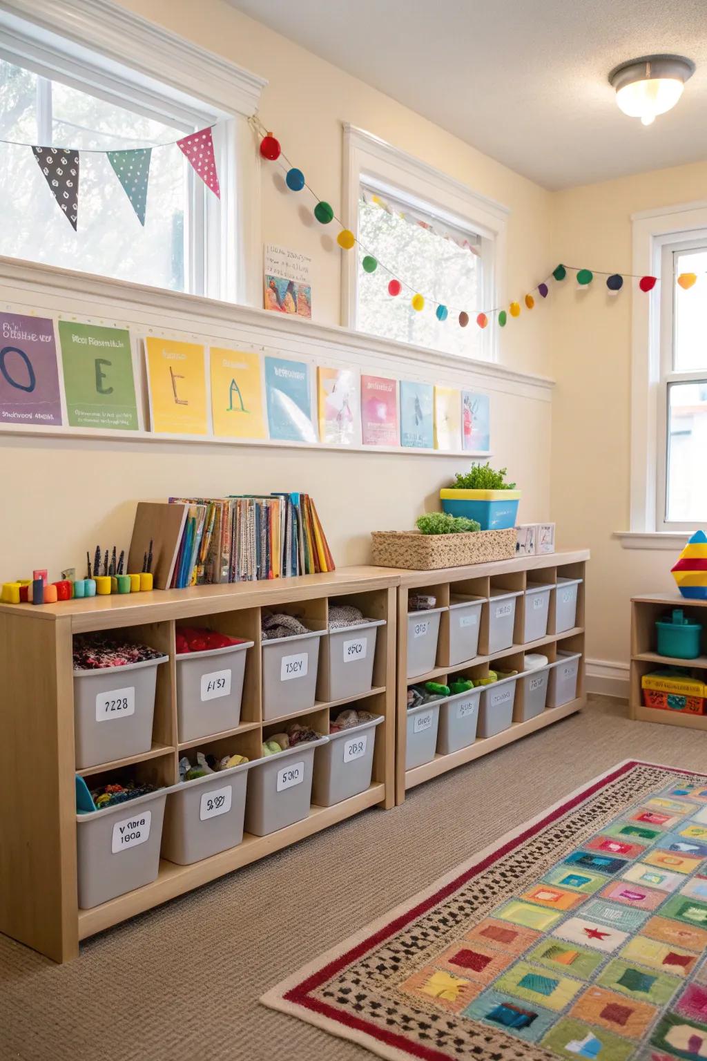 Accessible storage options foster tidiness.