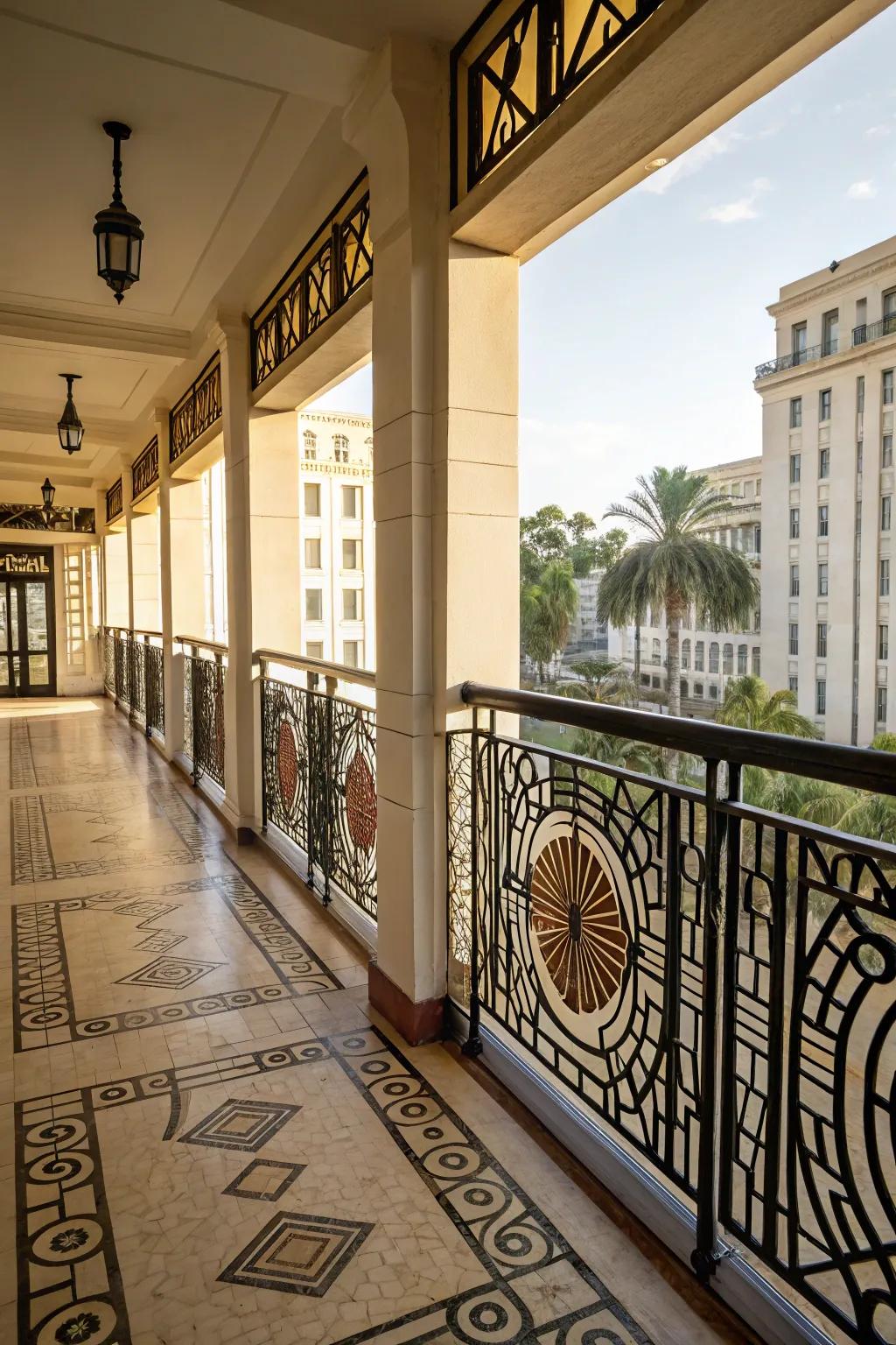 Infuse vintage charm with Art Deco railings.
