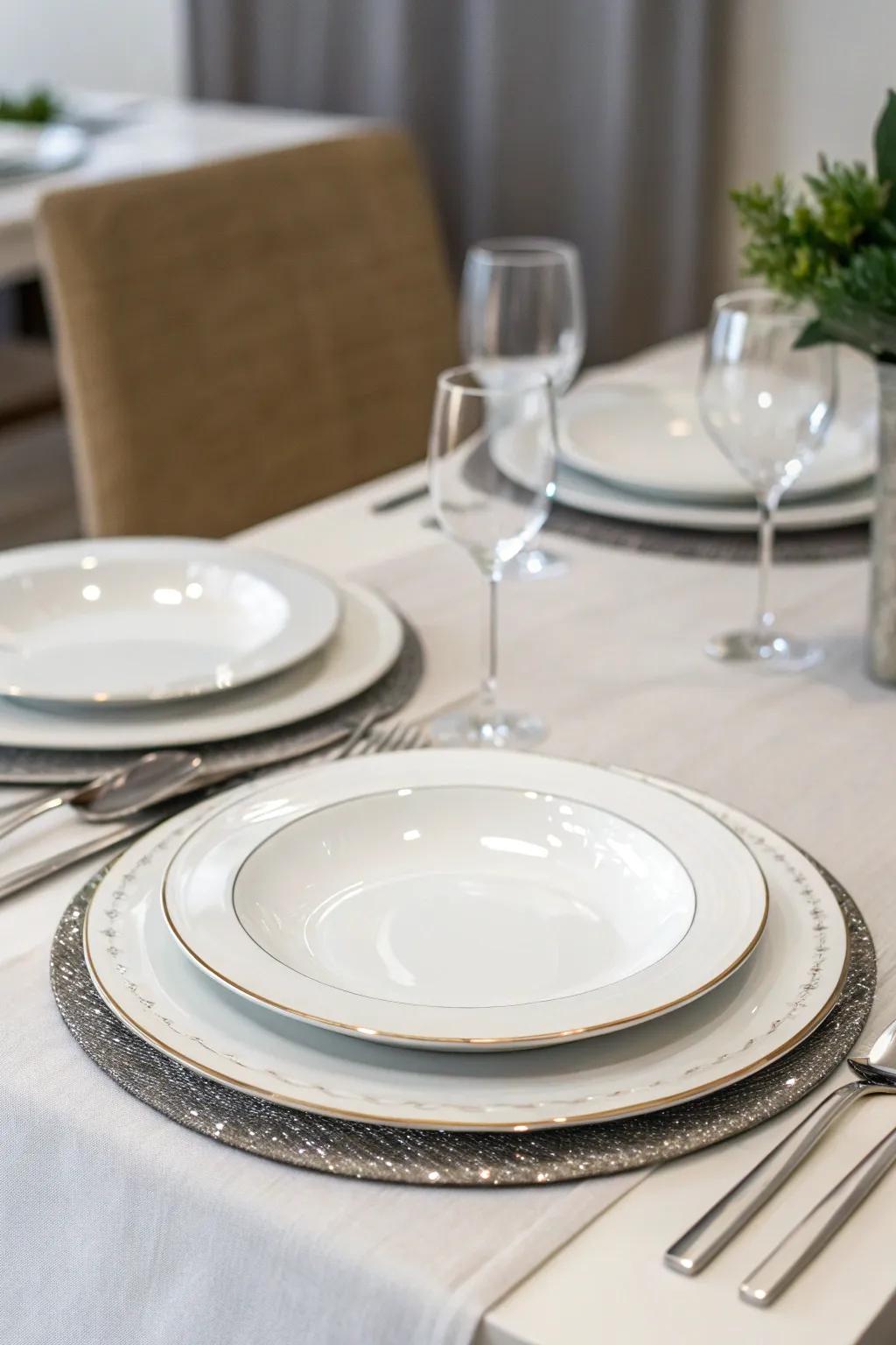 Understated elegance through simple table protectors.
