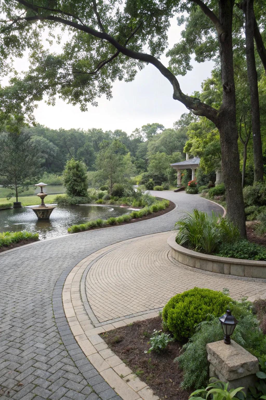 An eco-friendly driveway that effortlessly merges sustainability with style.