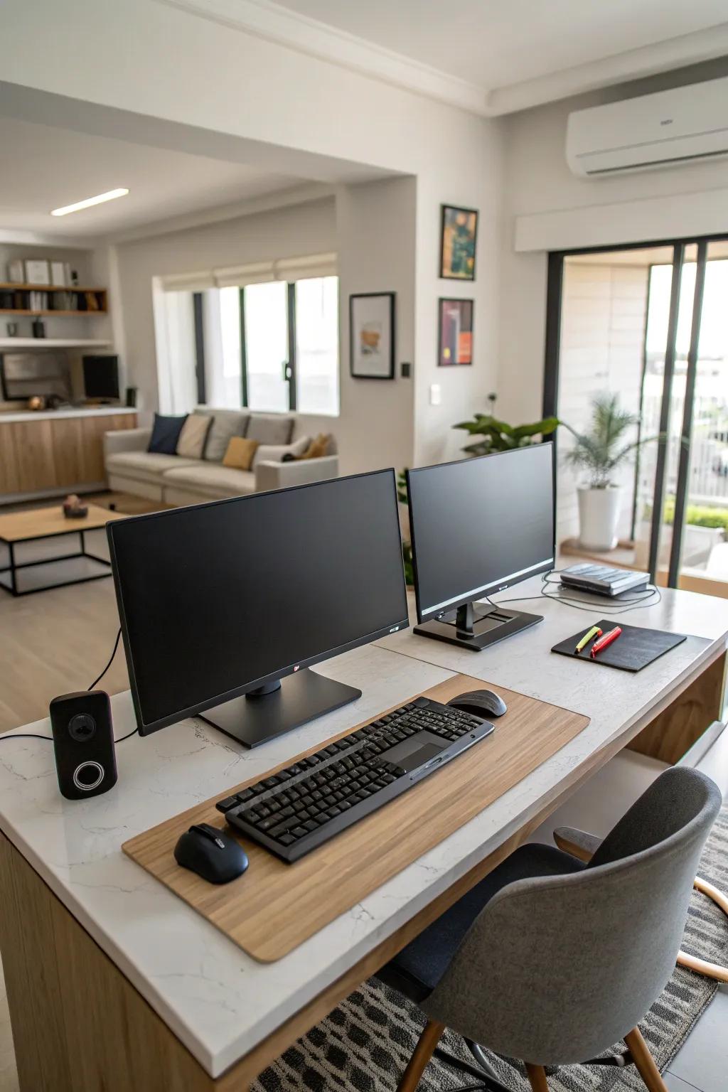 A multi-screen setup elevates productivity and efficiency.