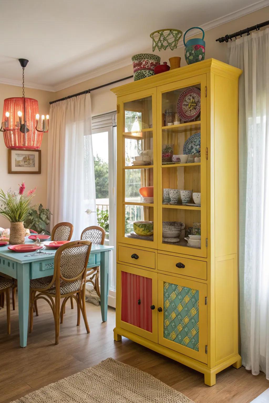 Create an impact through a boldly colored unit.