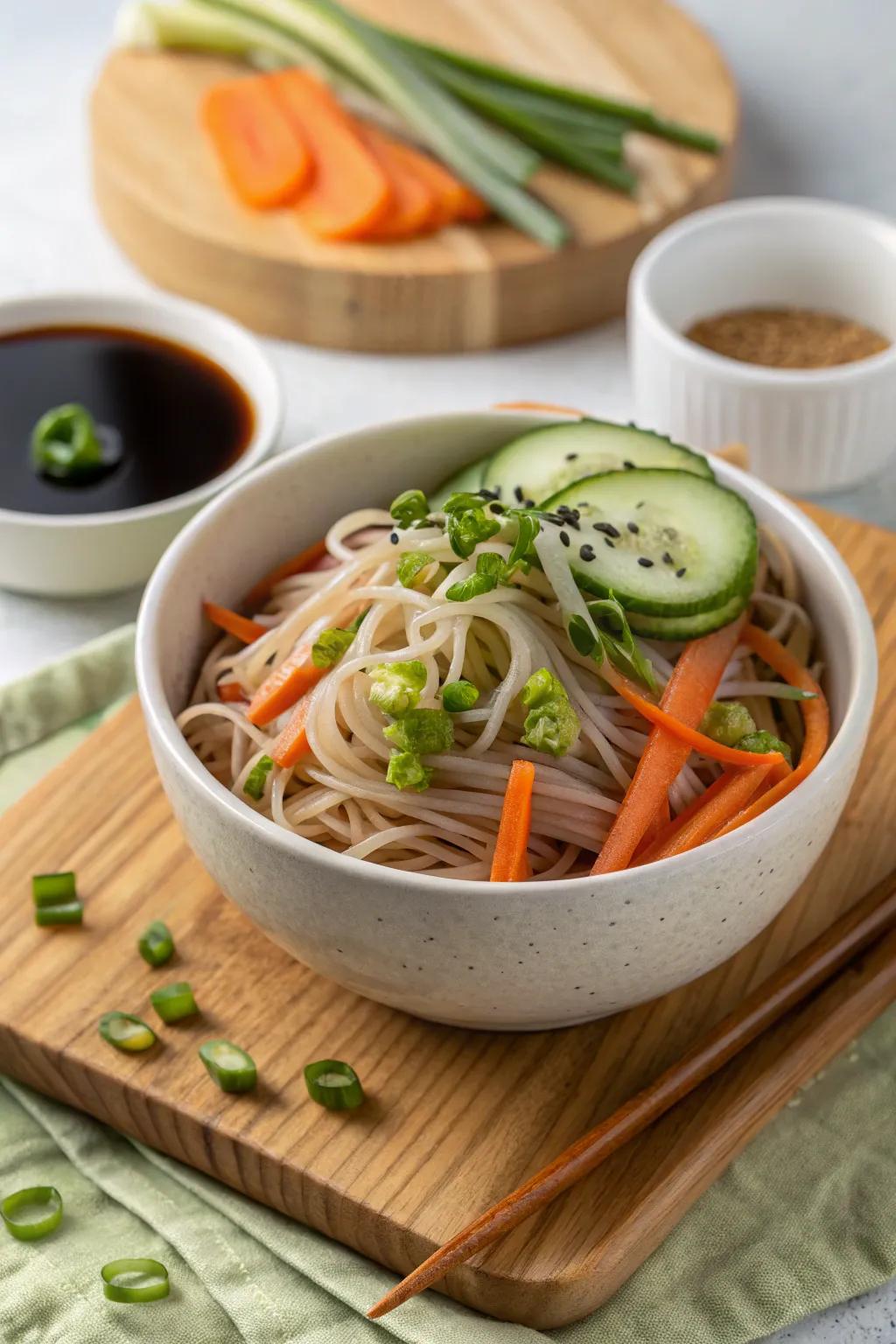 Keep cool with a chilled buckwheat noodle bowl, perfect for summer.