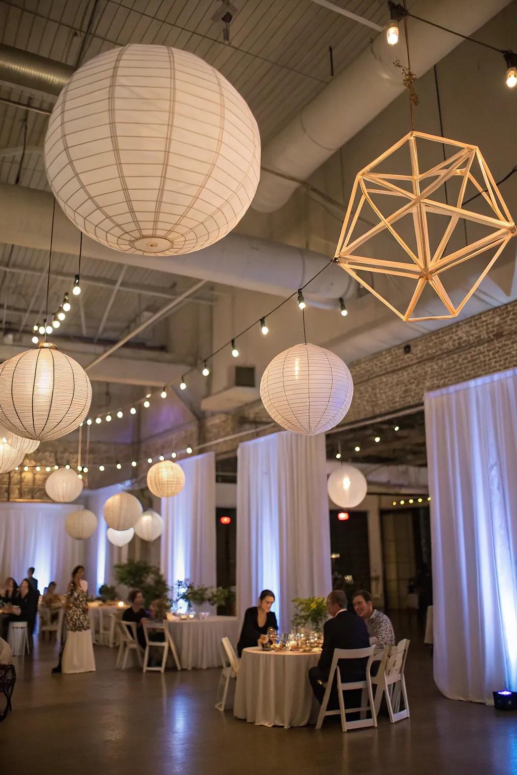 Include playfulness using impressive hanging setups.