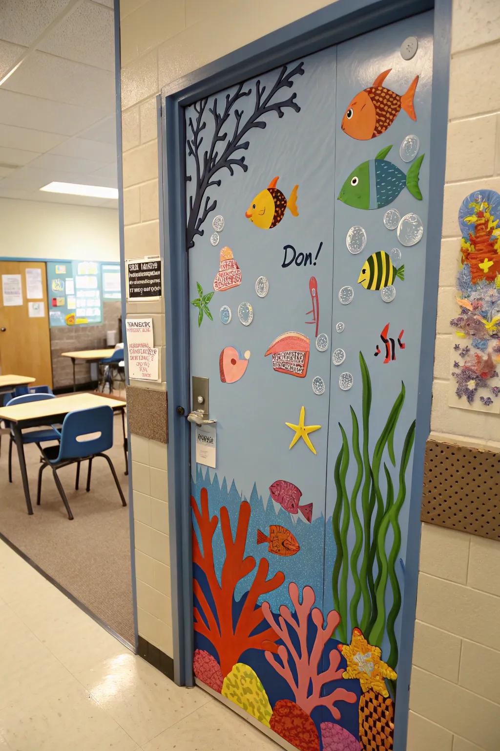 An under-the-sea themed entryway that captures the imagination.