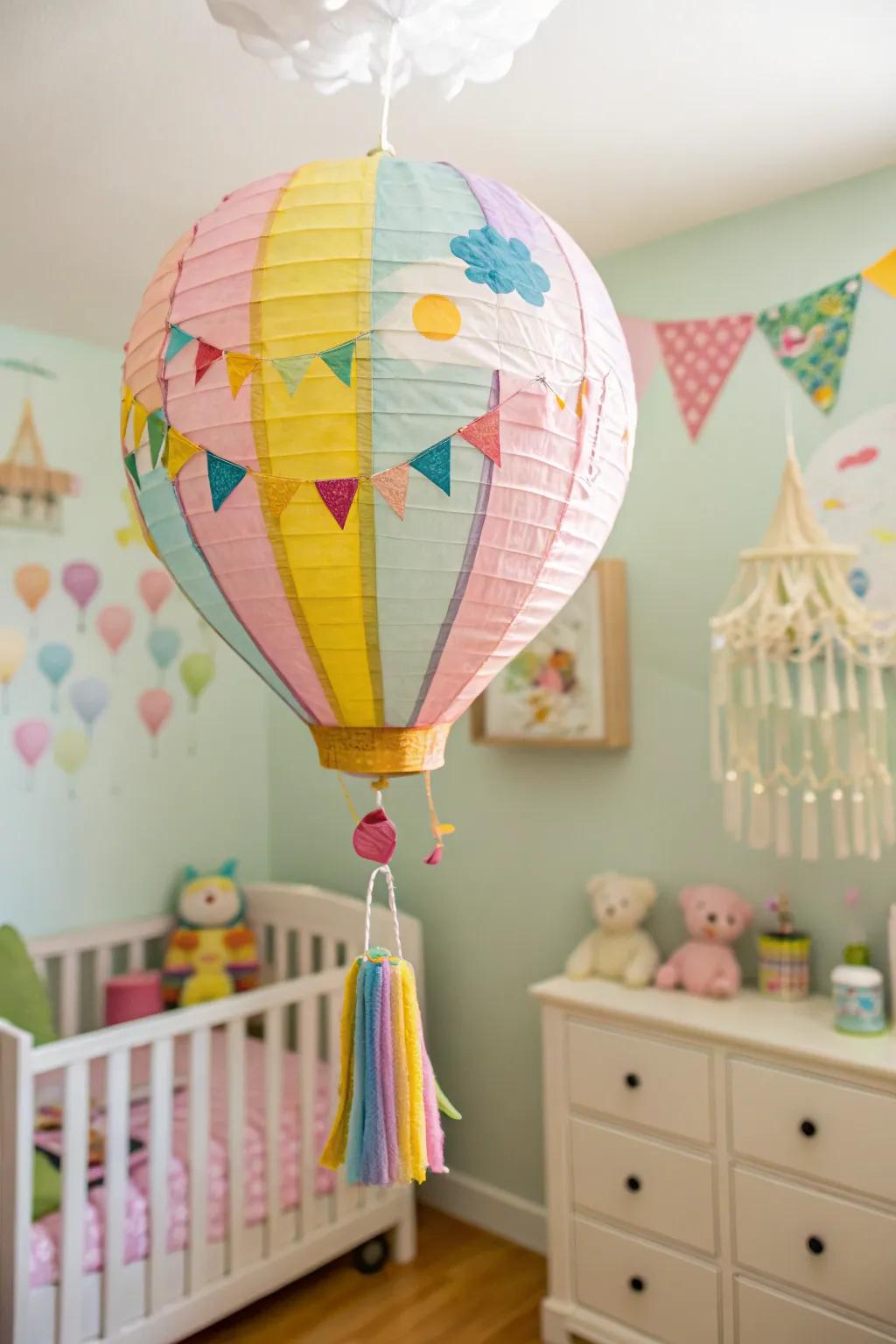 Parchment platter hot excursion aerostats infusing whimsy into adornment.