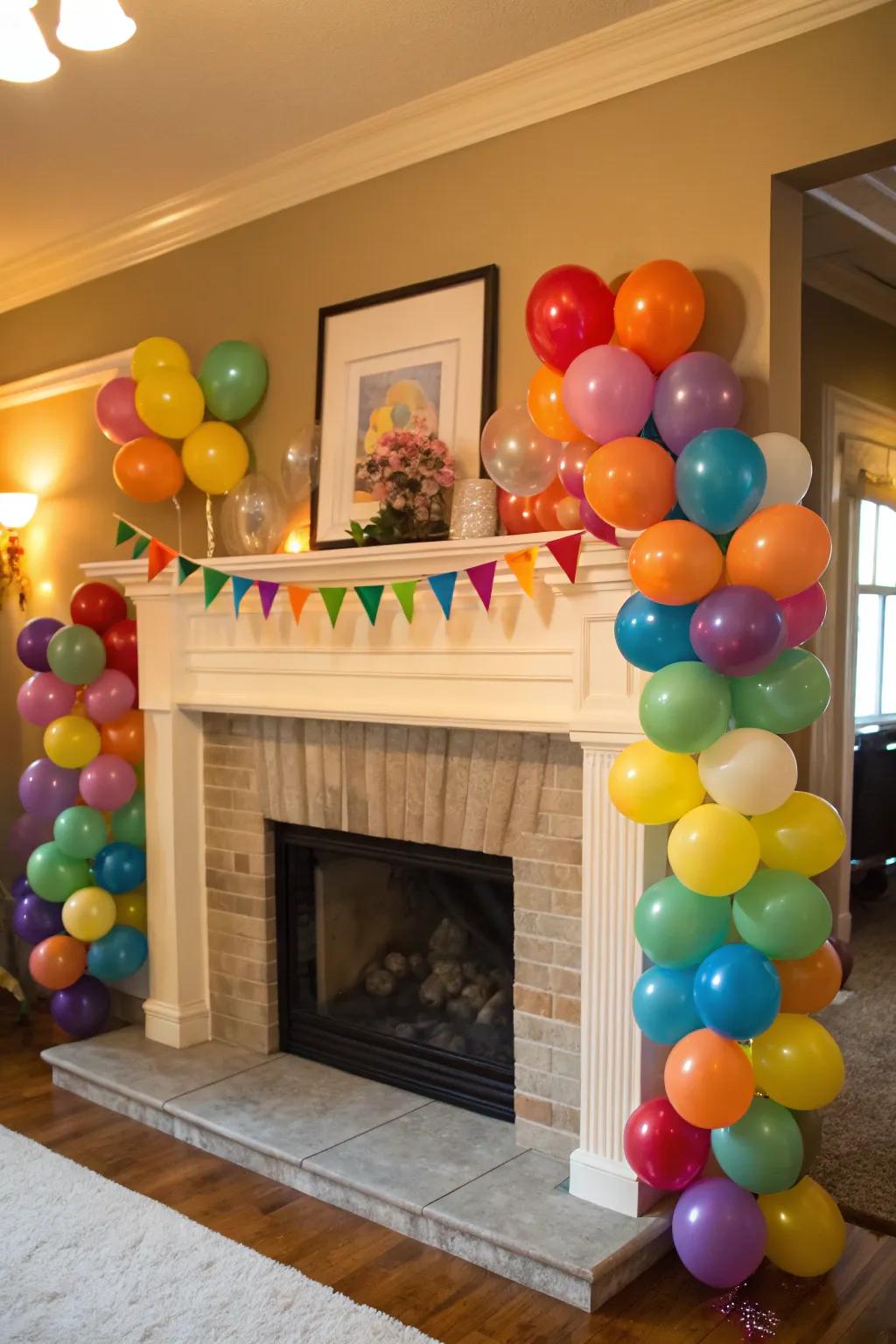 Include a burst of entertainment through vibrant air-filled spheres within your fire space.