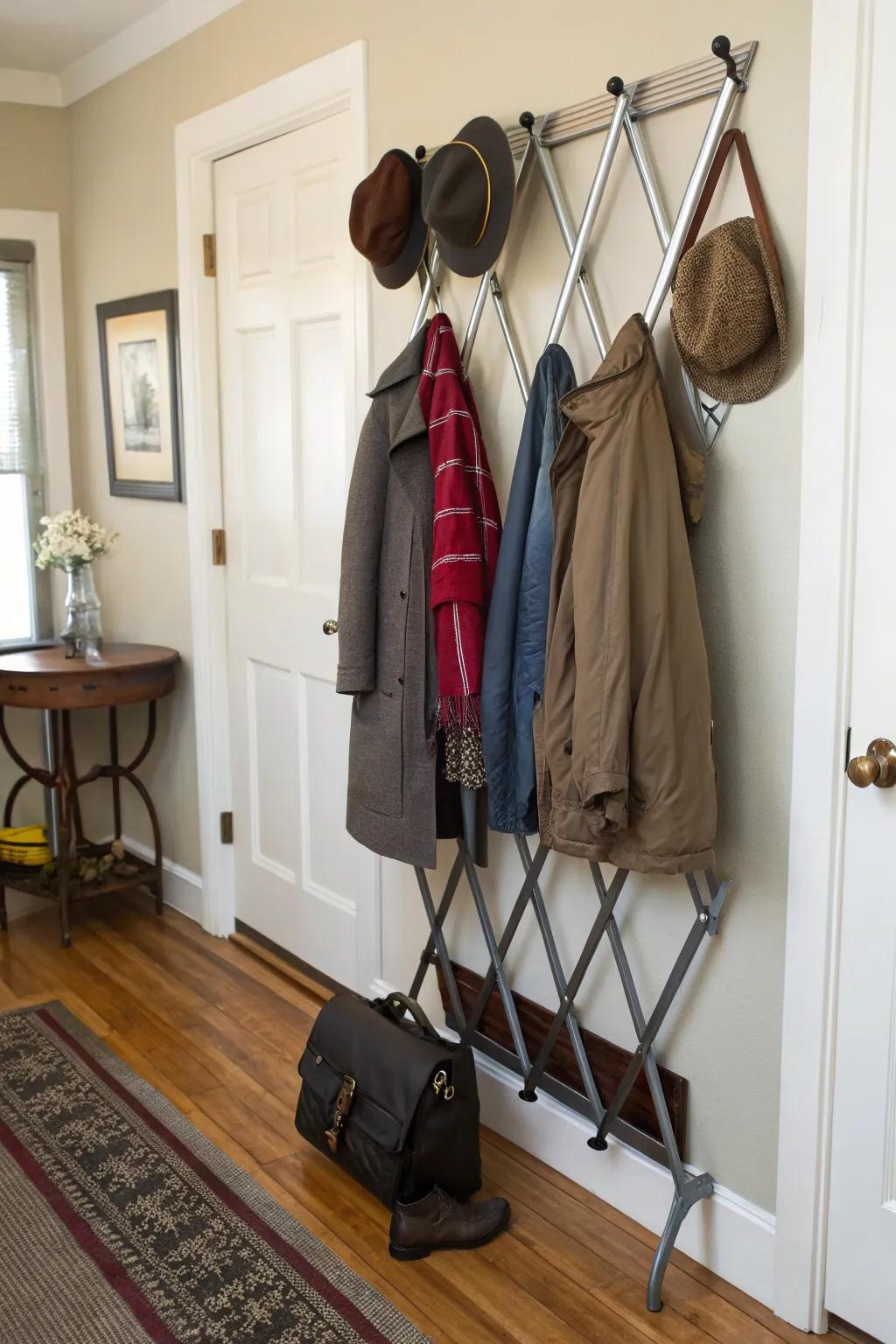 Adjustable and stylish, accordion racks adapt to your needs.