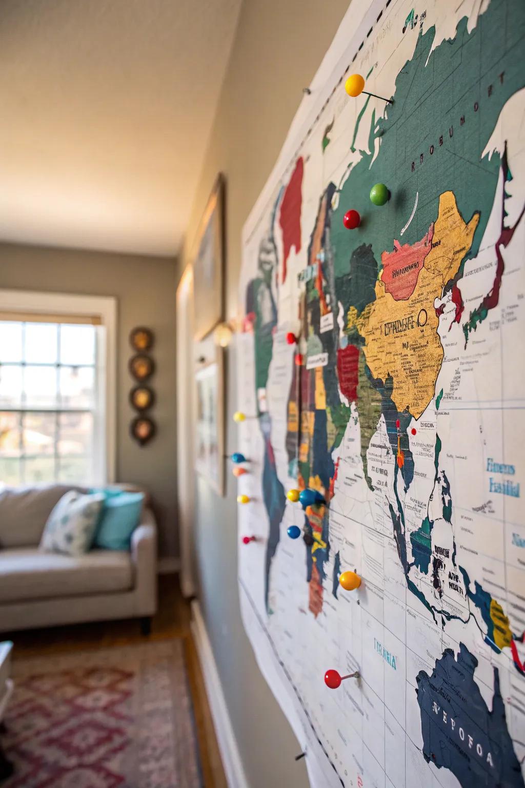 Track your journeys and dream of new destinations with a tailored chart.