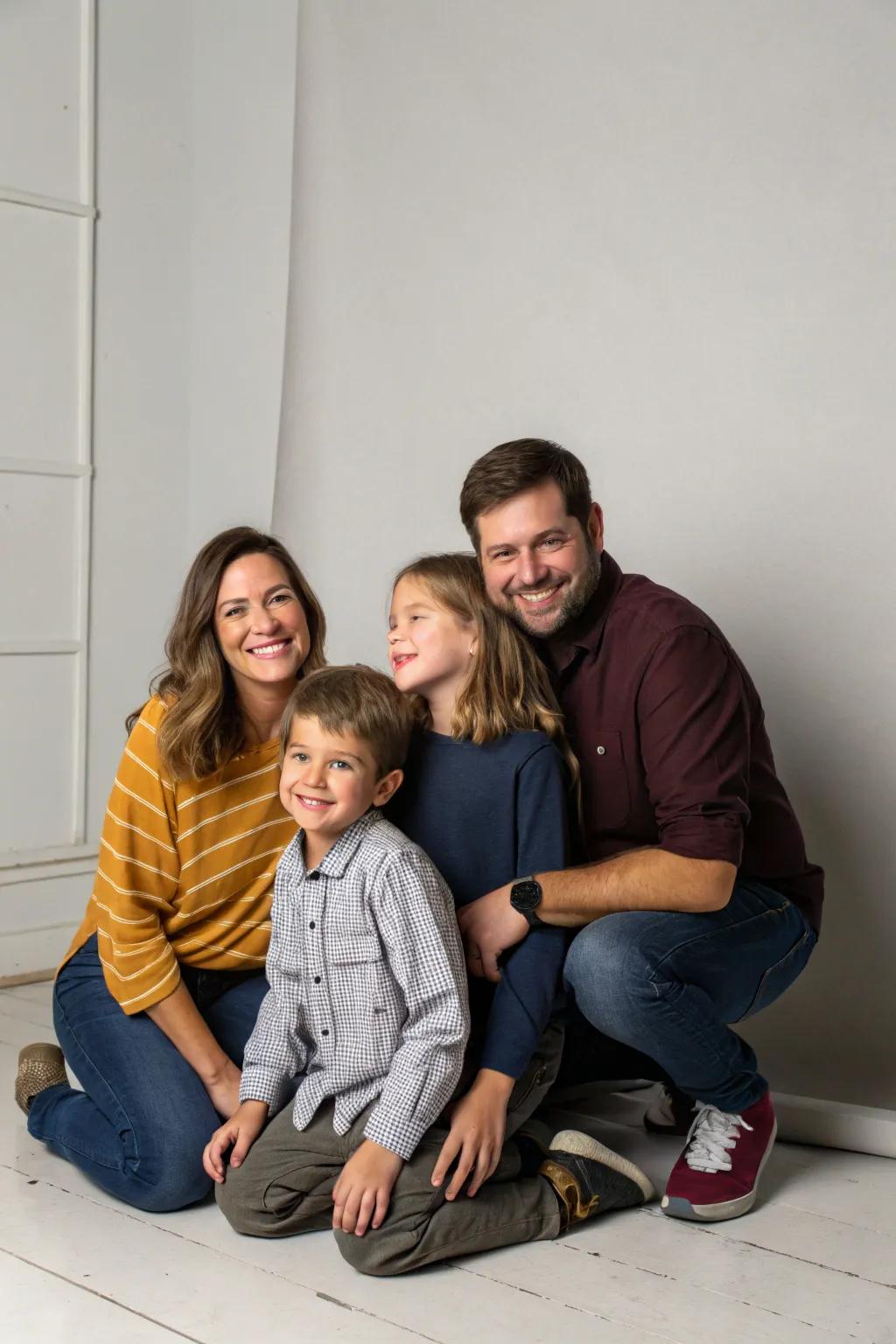 Achieve sophistication with an understated studio setting.